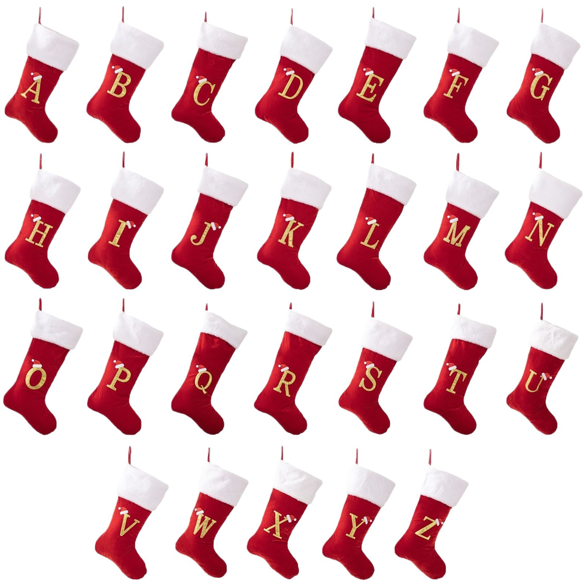 Christmas Stockings Monogrammed with Letters 11