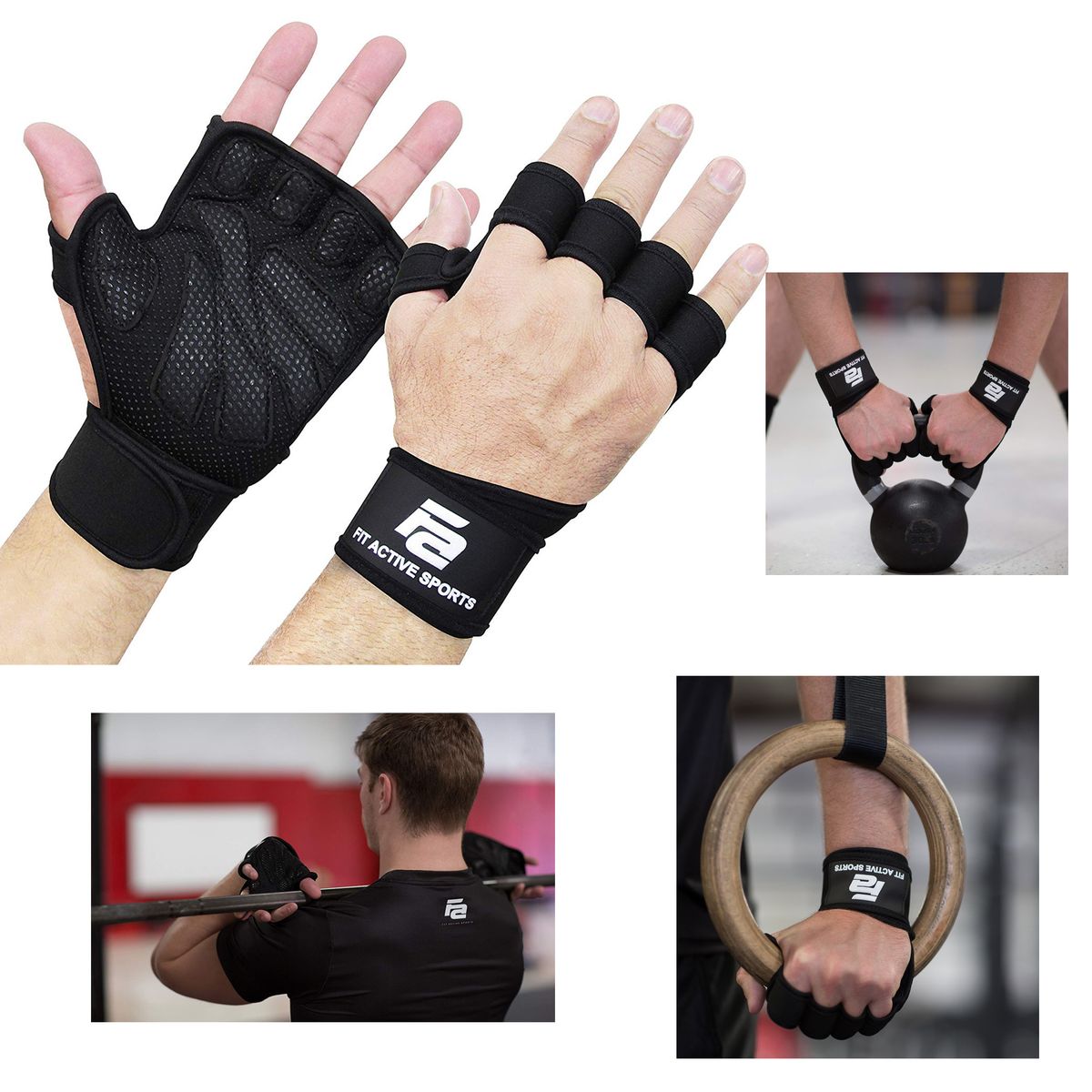 Ventilated Weight Lifting Gloves with Built-In Wrist Wraps