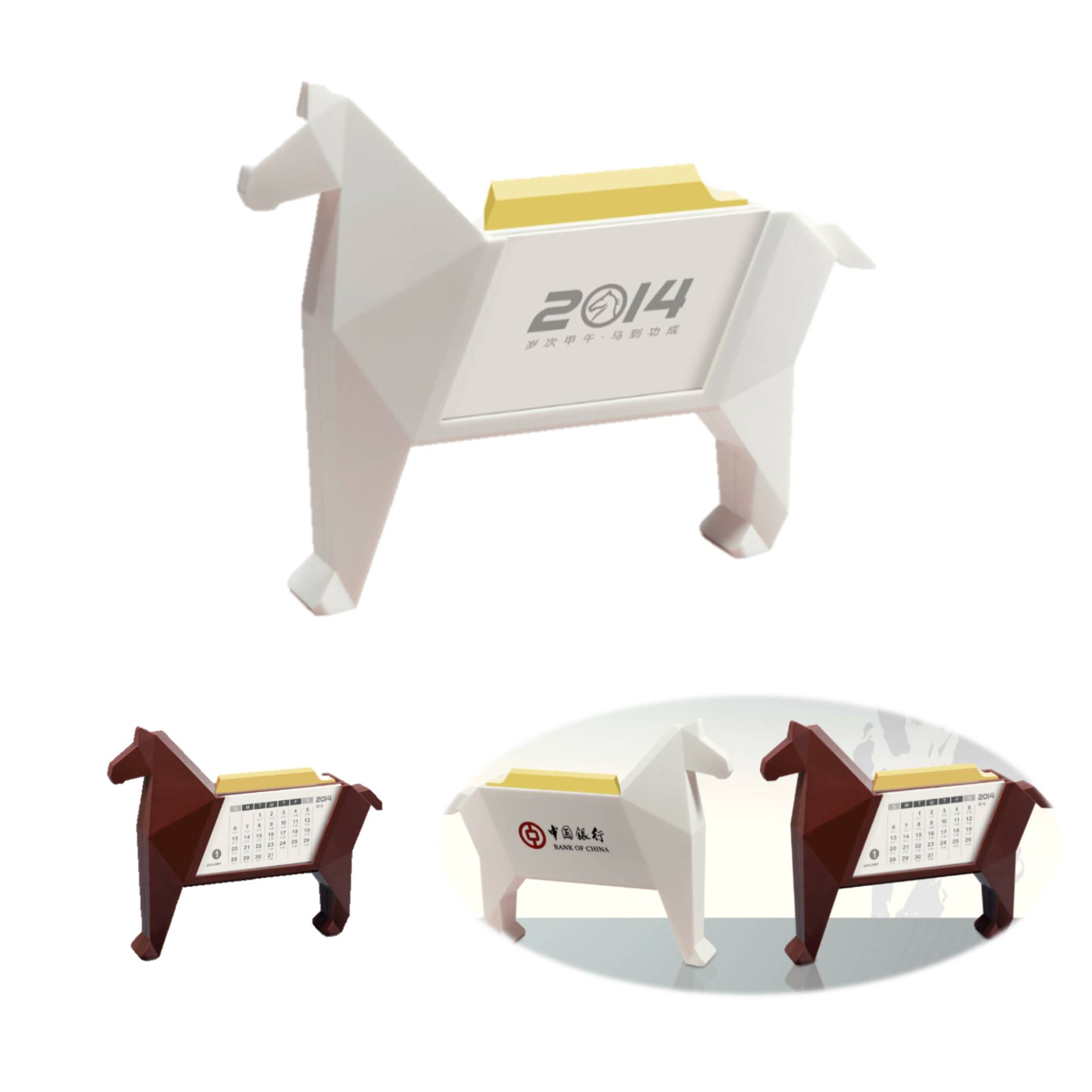Horse Shape Design Desktop Calendar Plastic