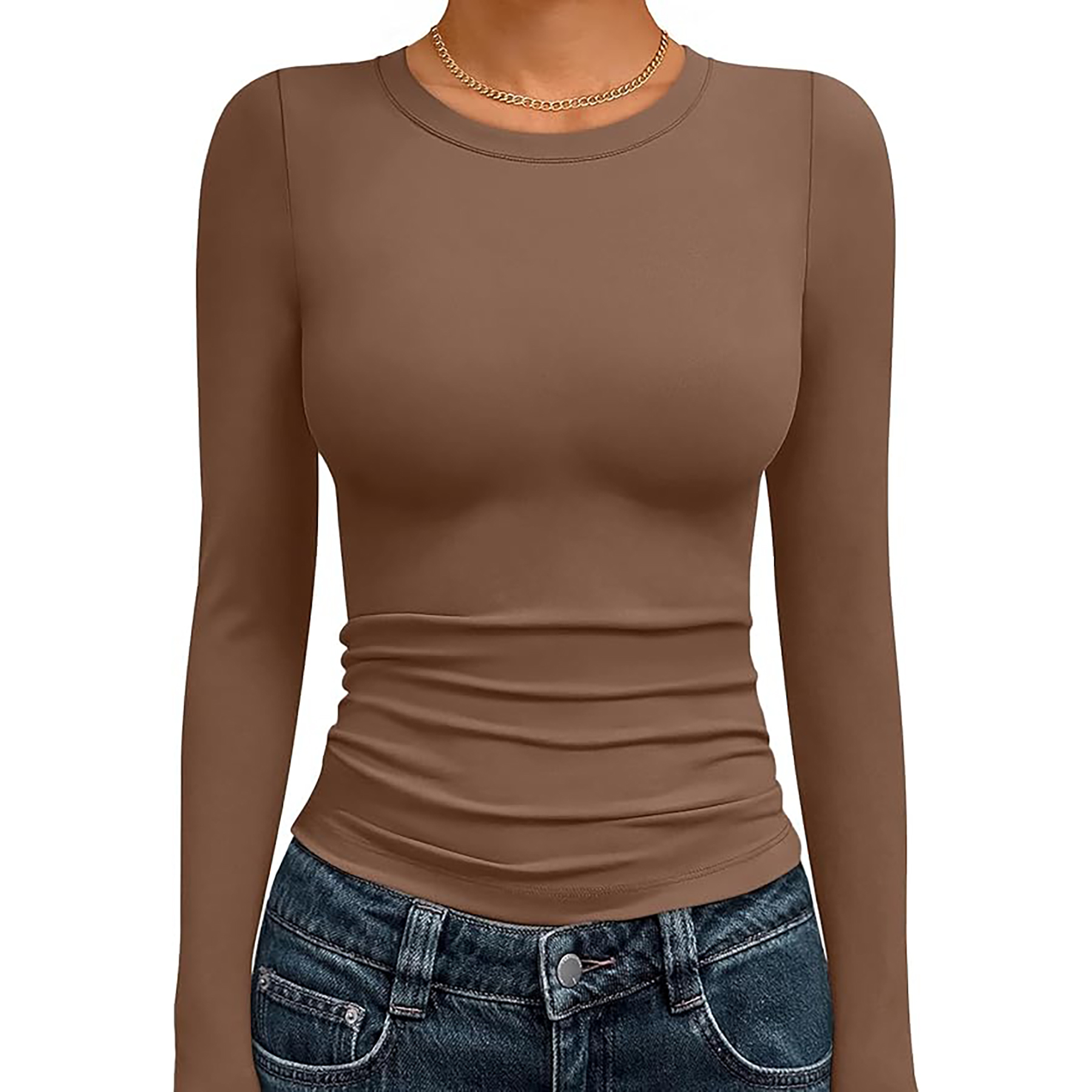 Women's Basic Round Neck Crop Top 65