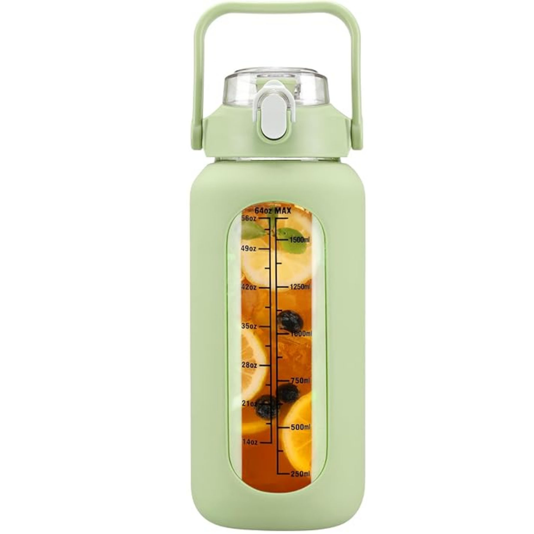 64 oz Glass Graduated Water Bottle 24