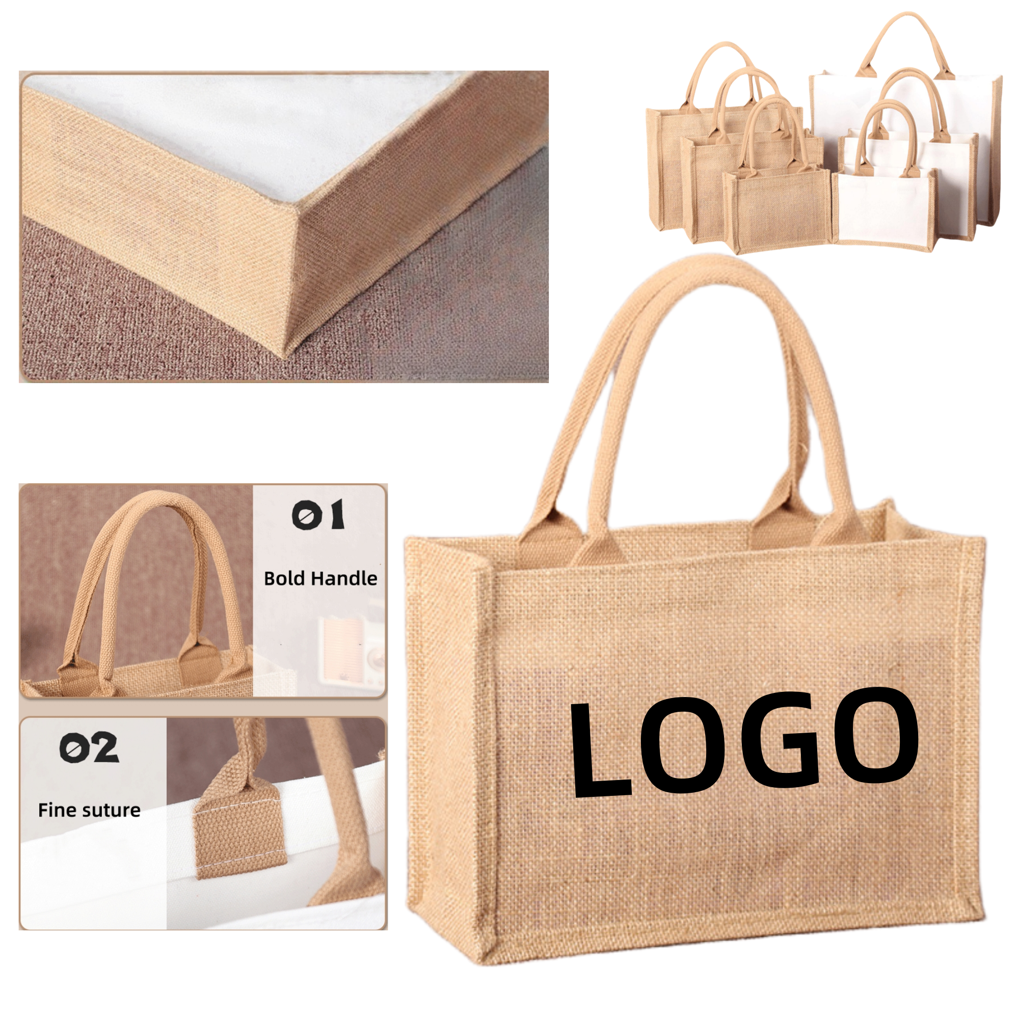 Linen Tote Bag, custom tote bag with logo imprint 3