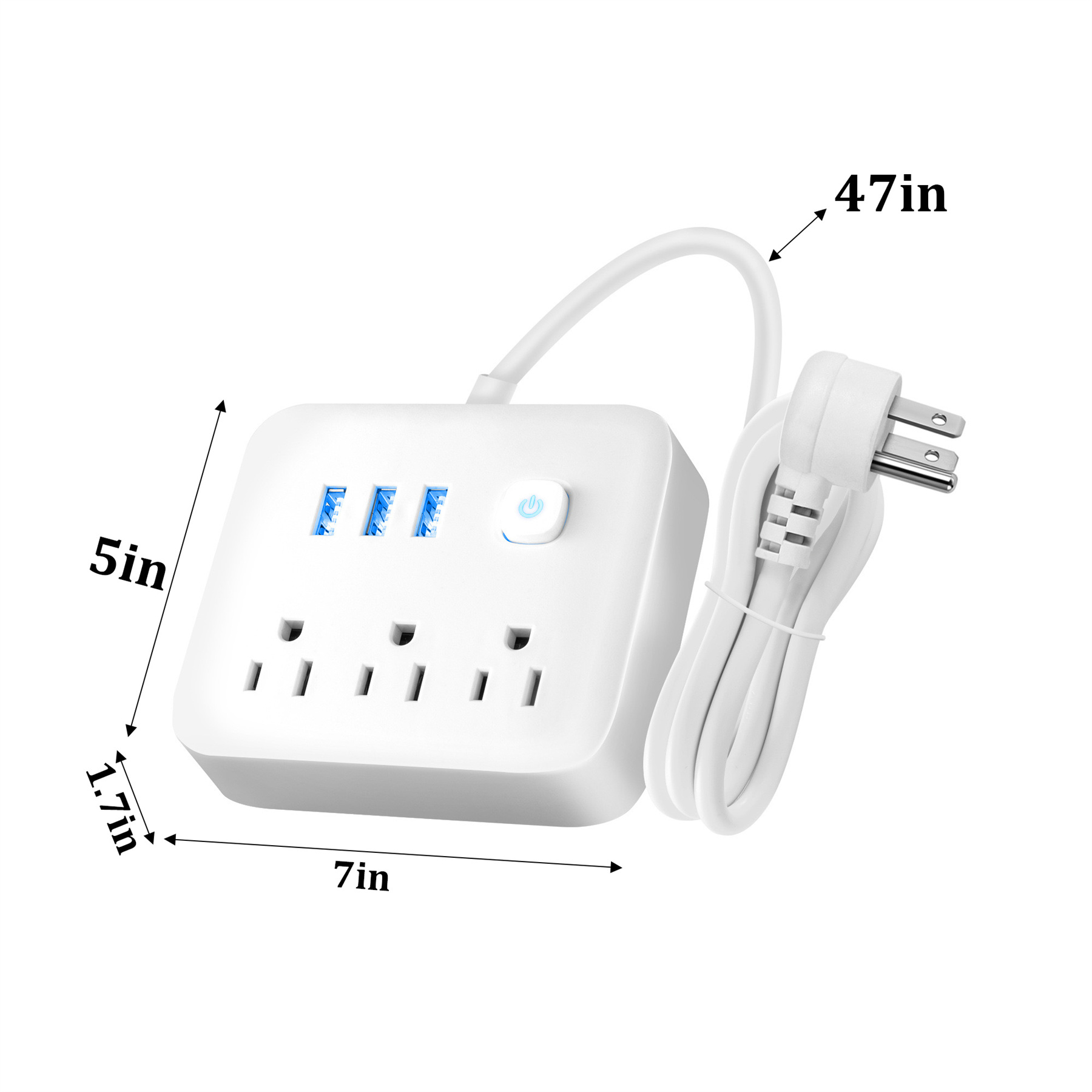 Power Strip Surge Protector with 3 USB Charging Ports 8