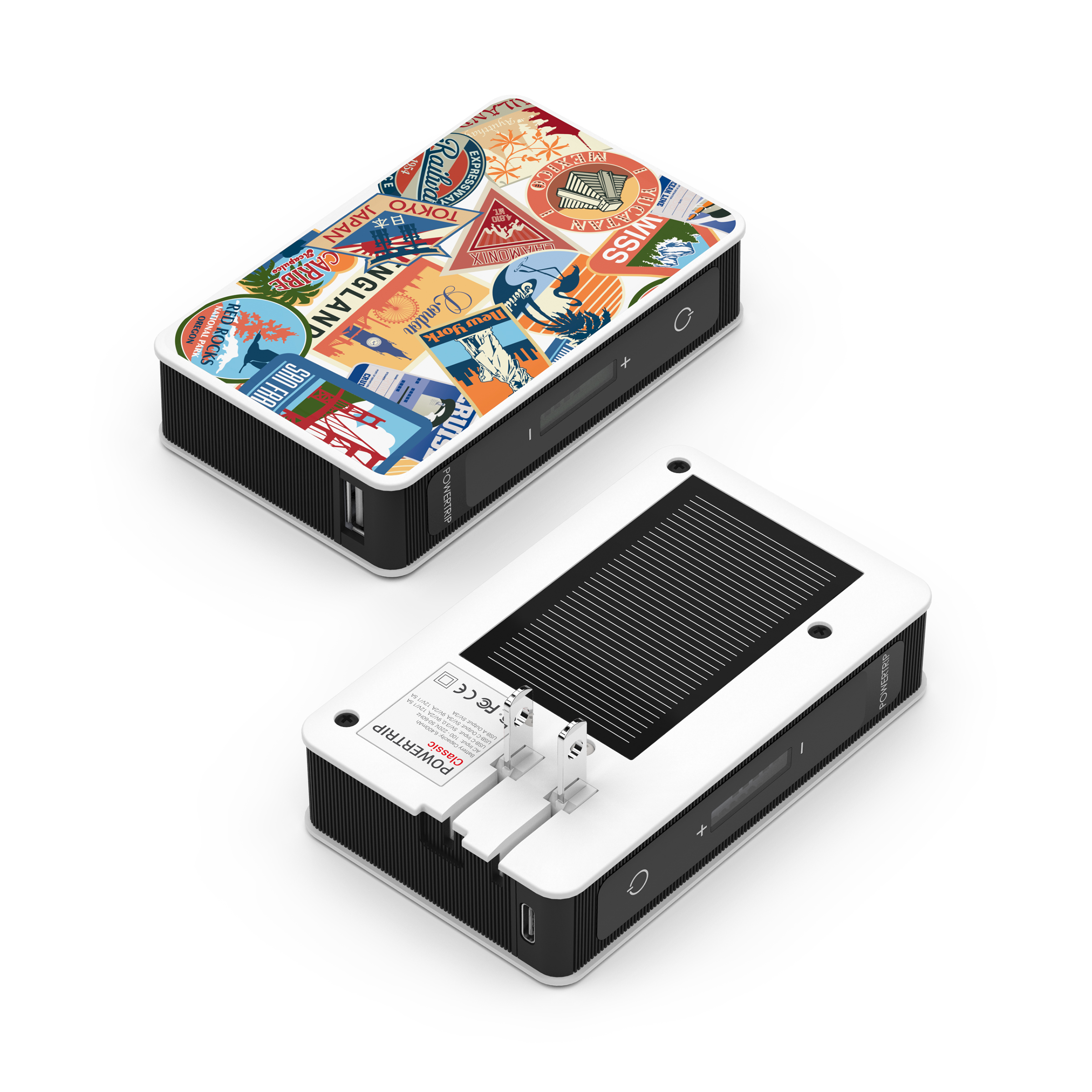 PowerTrip Classic: Portable Charger with Emergency Solar Panel 12