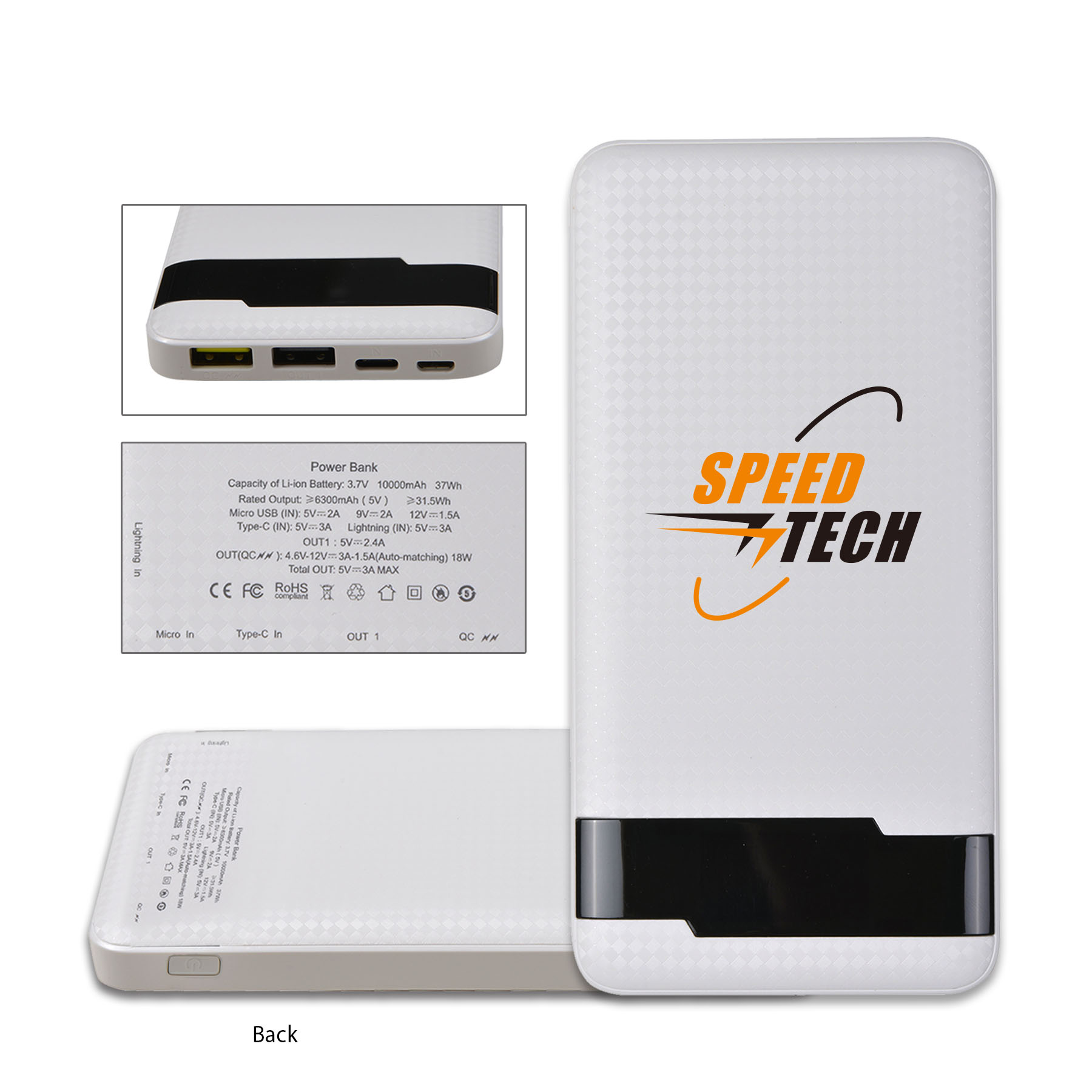 High Speed 10,000mAh Slim Power Bank w/ LCD display 12