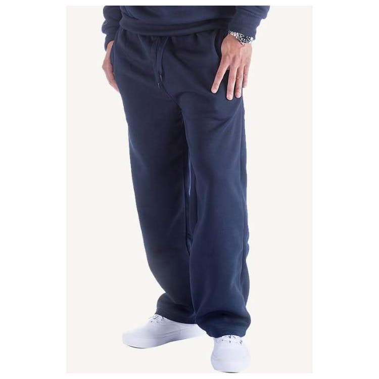 Men's Fleece Open Leg Sweatpants - Size Medium Navy 3