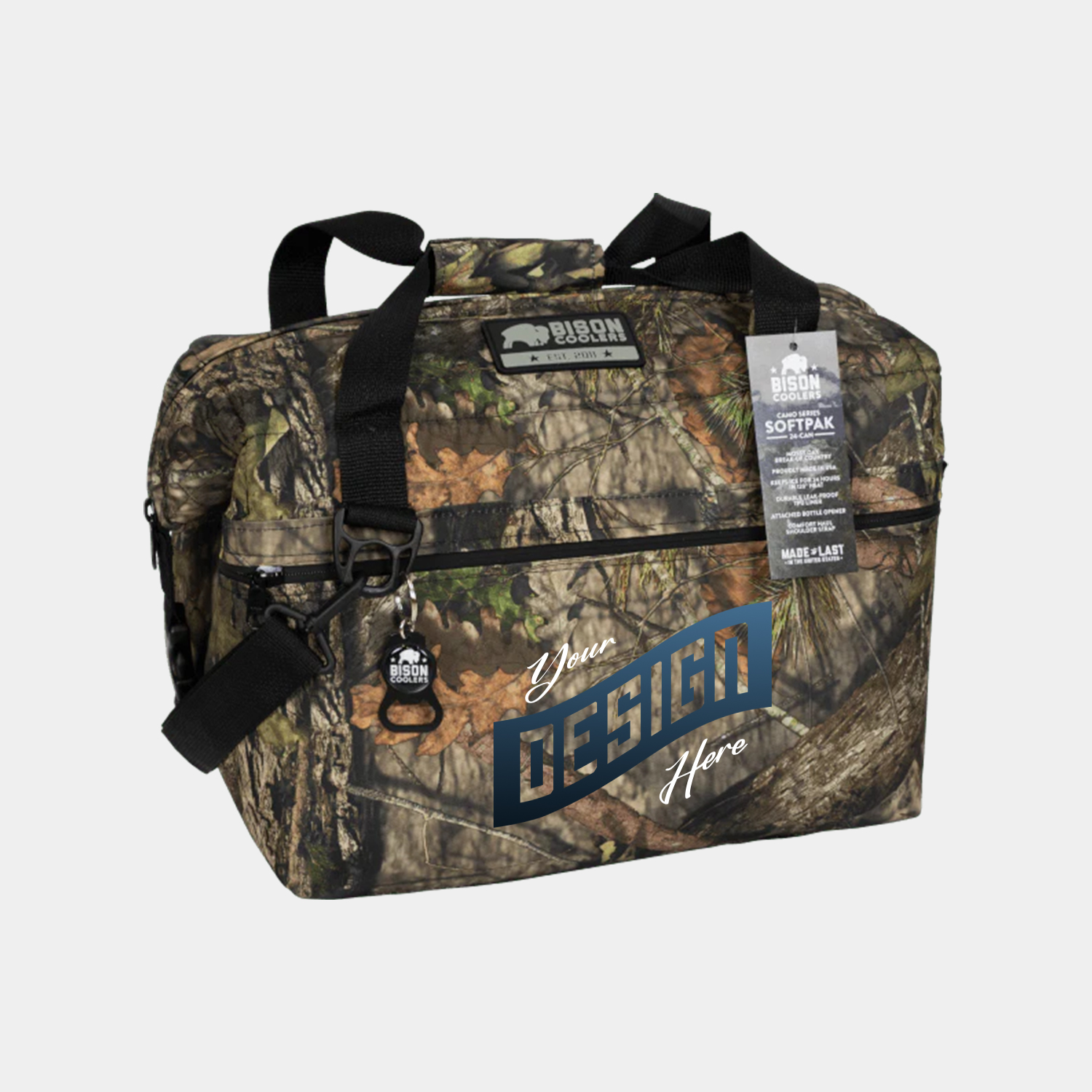 Mossy Oak® 24-Can Bison® USA-Made SoftPak Cooler Bag (18" x 10" x 11")