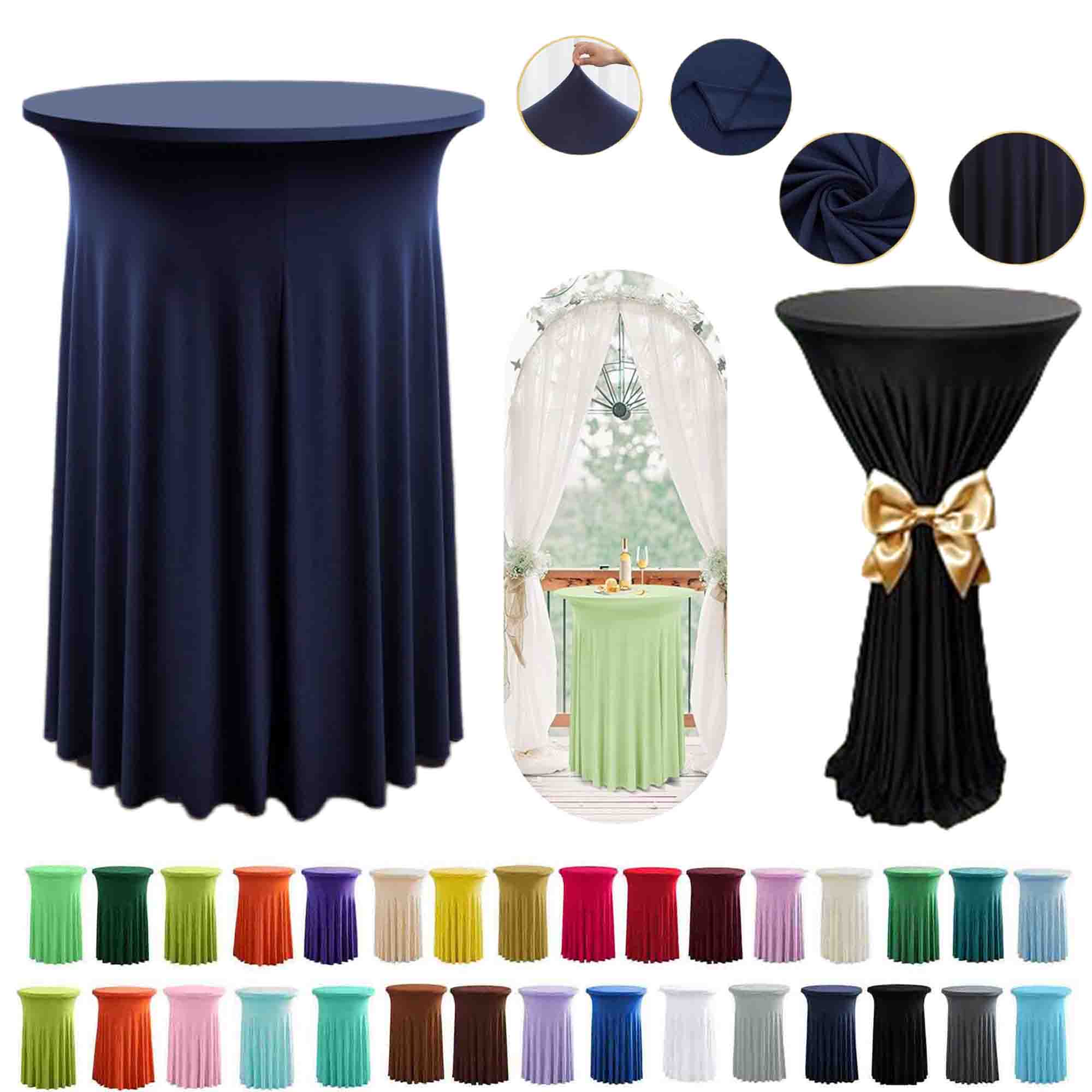 Round Cocktail Table Covers Stretch Skirt Tablecloth 2