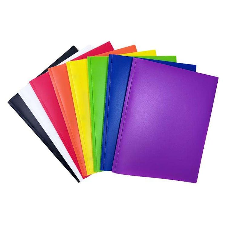 BigBox 2 Pocket Poly Folder With Prongs - Assorted 2