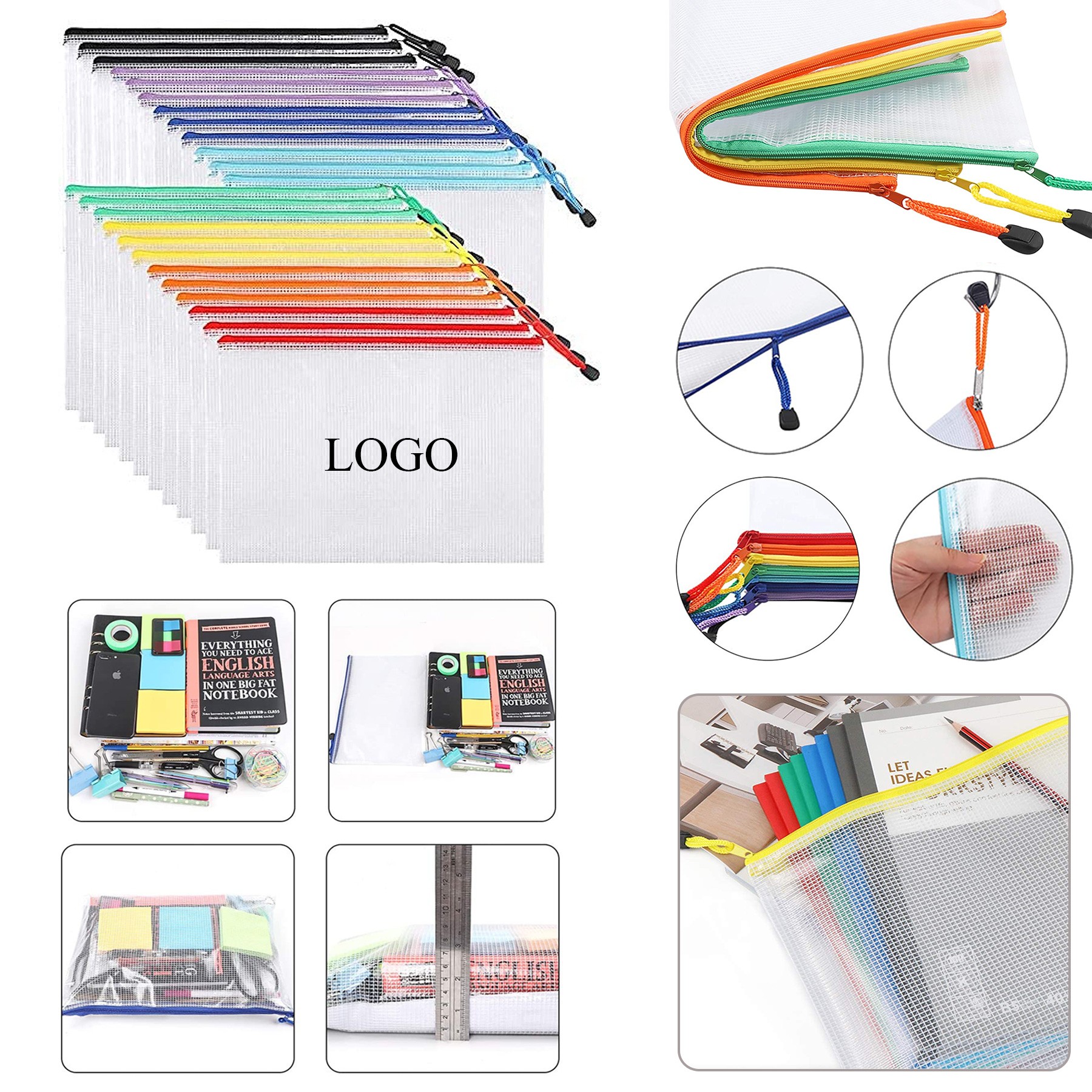 Mesh Zipper Pouch Document Bag 5