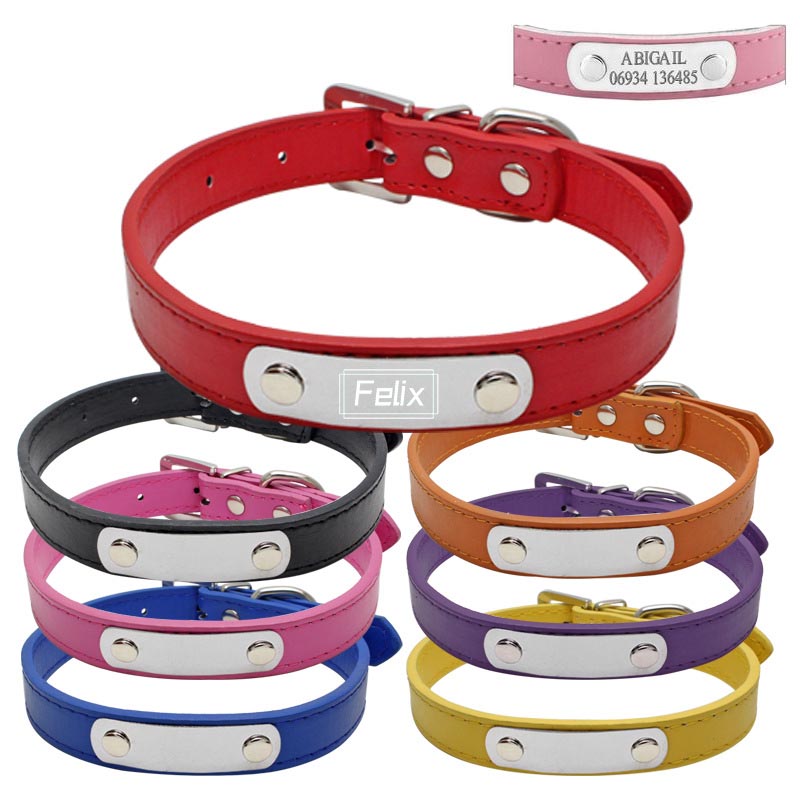 Leather Dog Cat Collar With Soft Padded