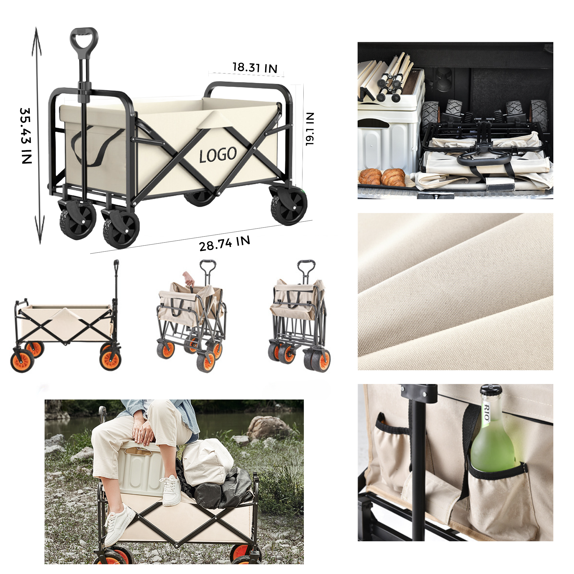MOQ 10 PCS Versatile Camping Trolley 2