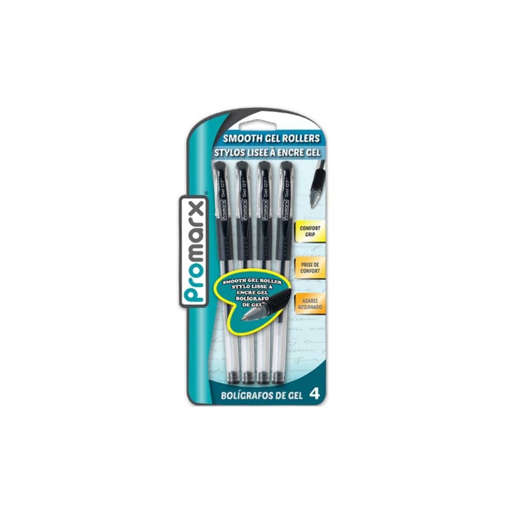 Gel Roller Pens - Black 4 Pack 3