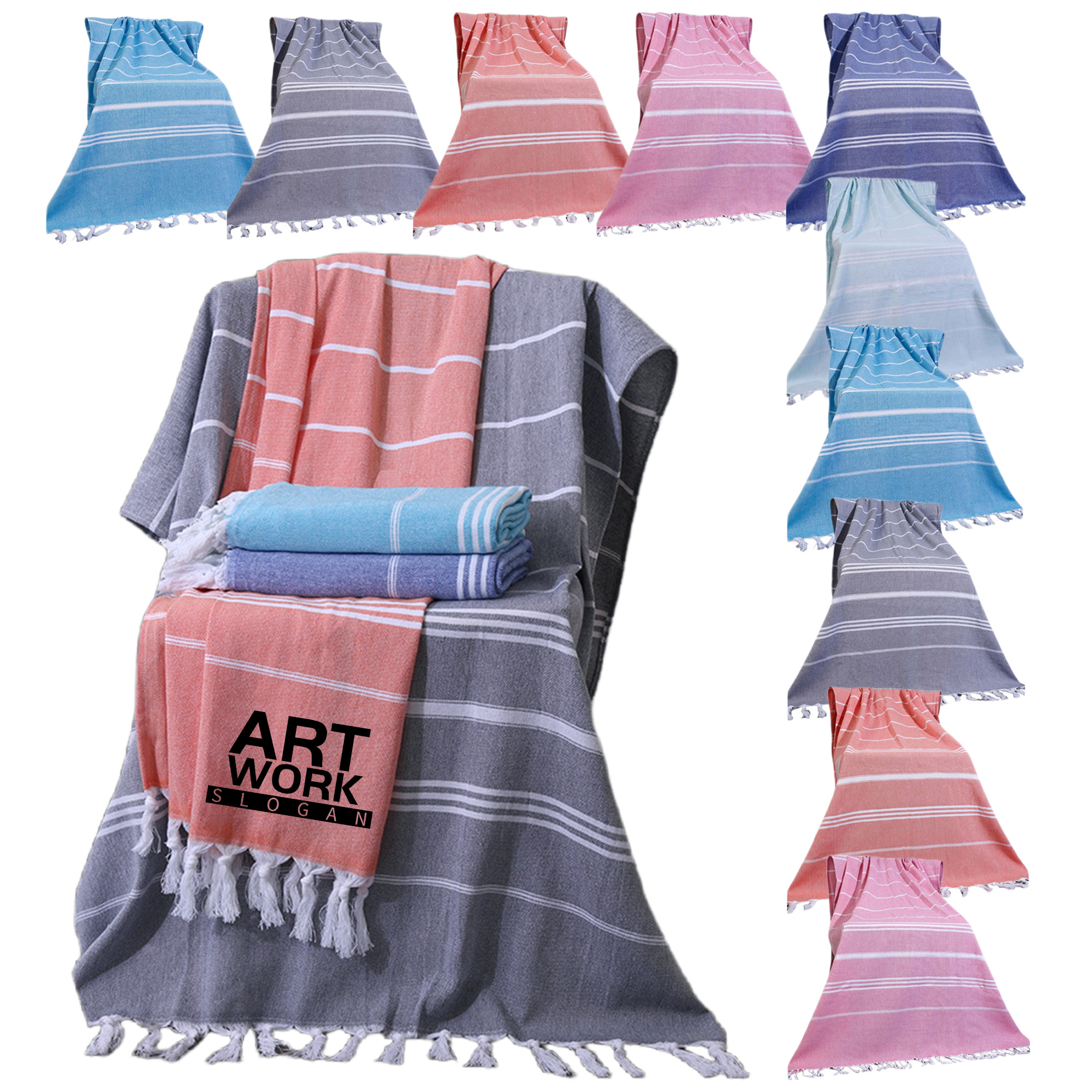 Vacation Soft Turkish Tassel Towel 9