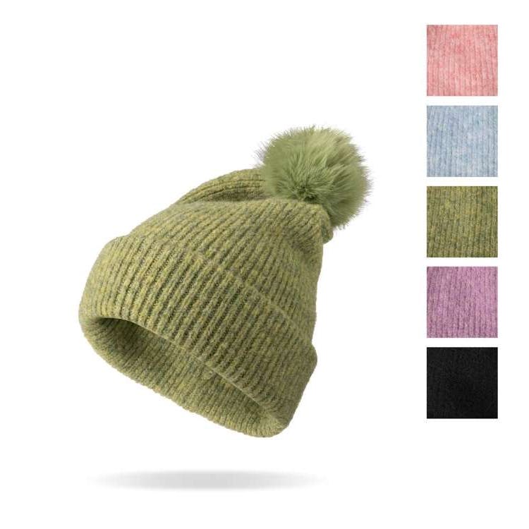 Powder Knit Ultra Soft Pom Hats Assorted Colors 3