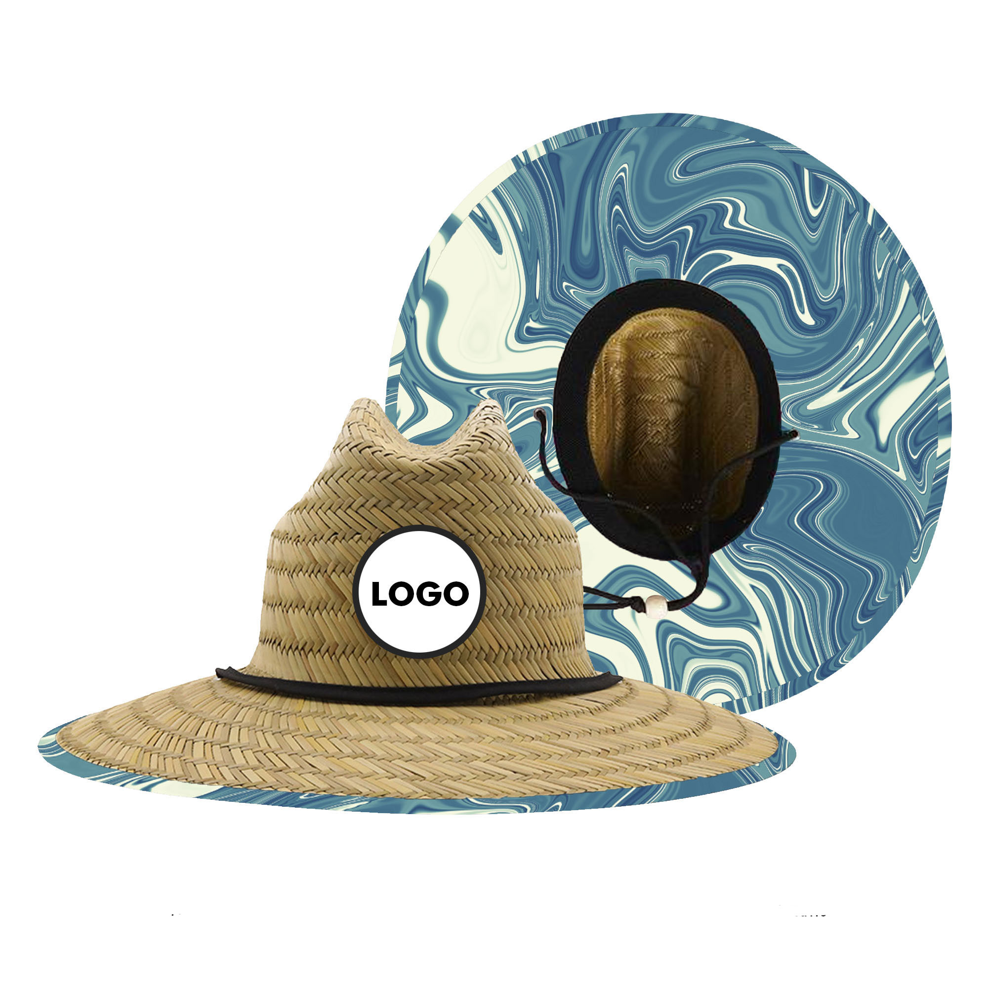 Custom Logo Straw Beach Sun Protection Hat 12