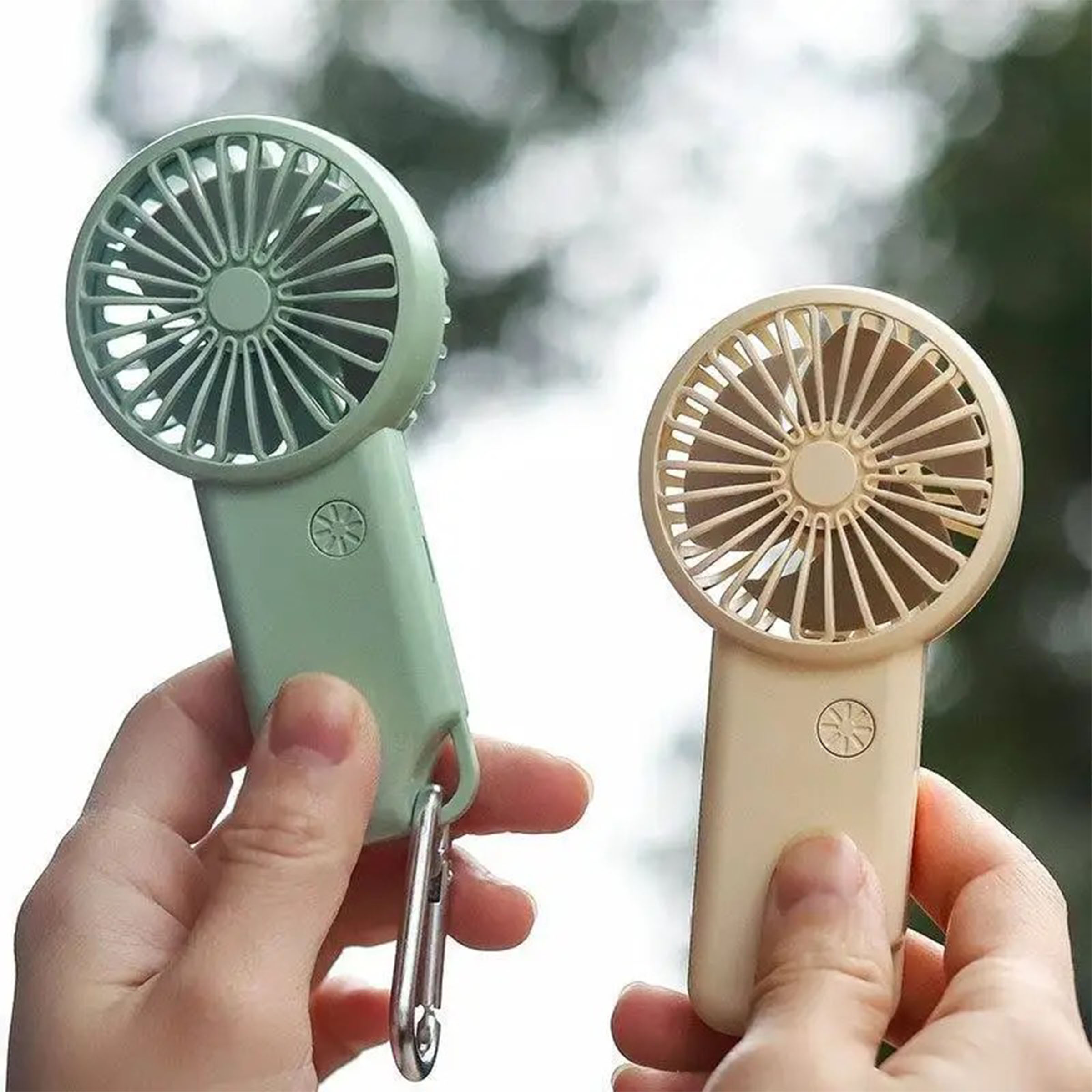 Plastic Rechargeable Handheld Fan With Carabiner Clip ?C Compact And Convenient 5