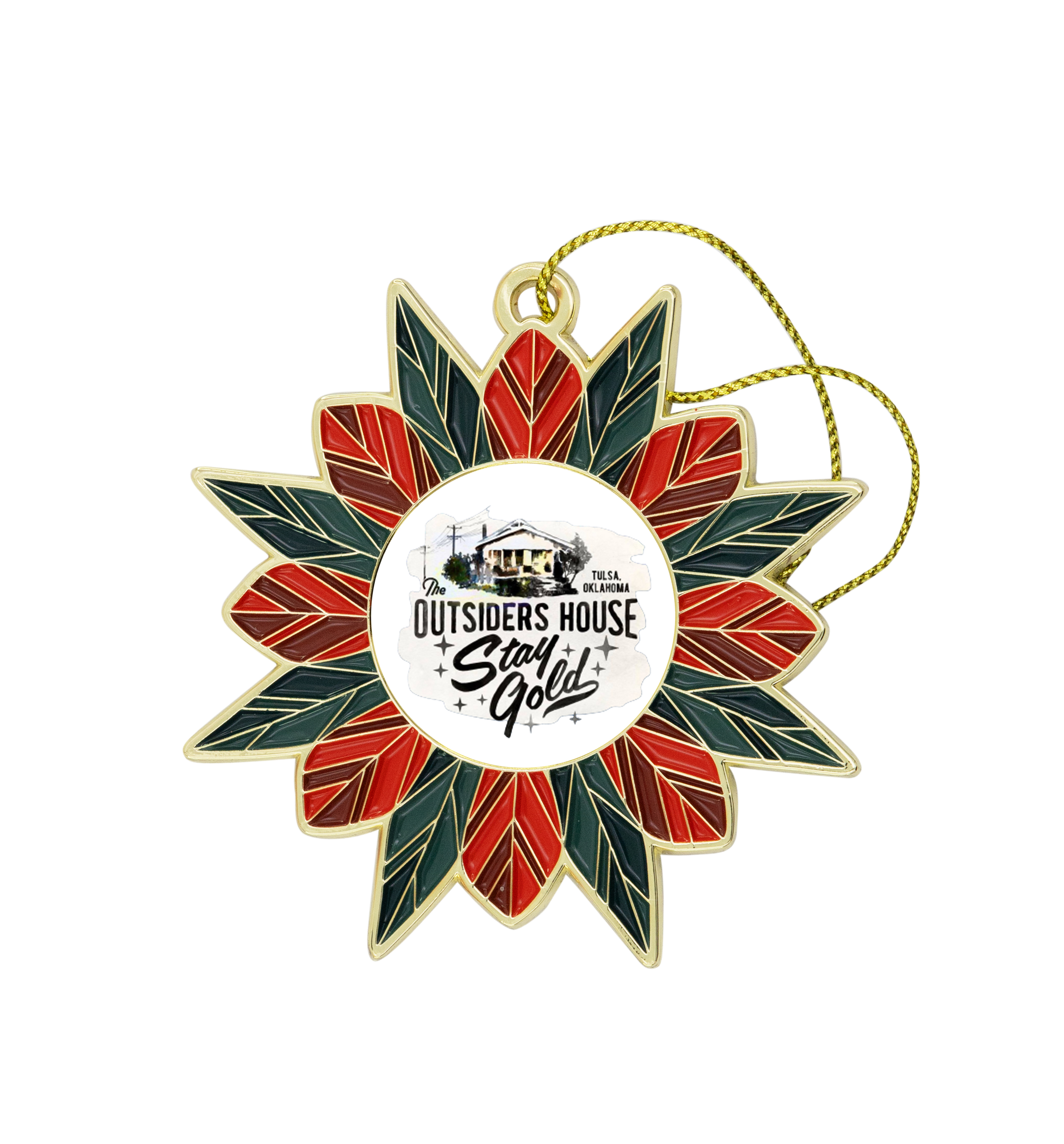 Modern Poinsettia Holiday Ornament 2