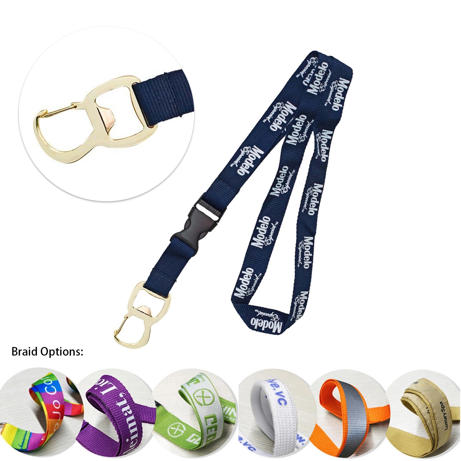 Lanyard W/ Beer Bottle Cap Opener & Buckle Release