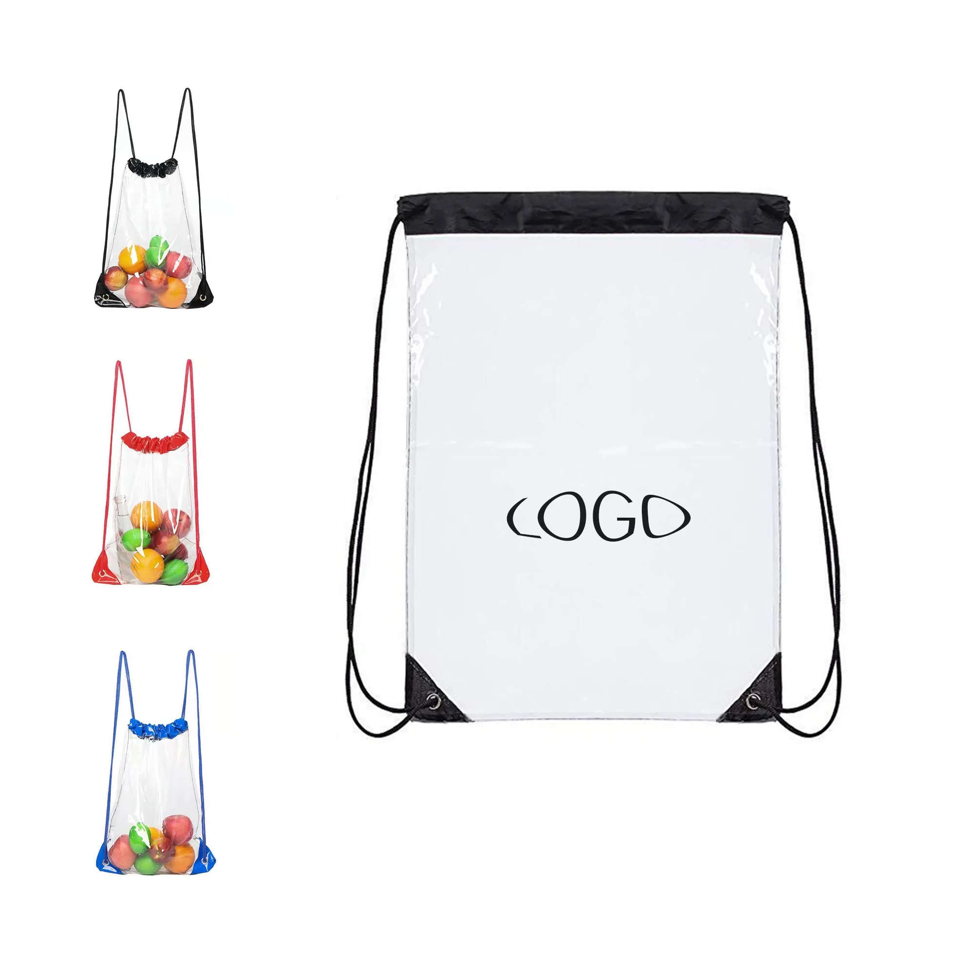 Transparent PVC Waterproof Drawstring Bag 12