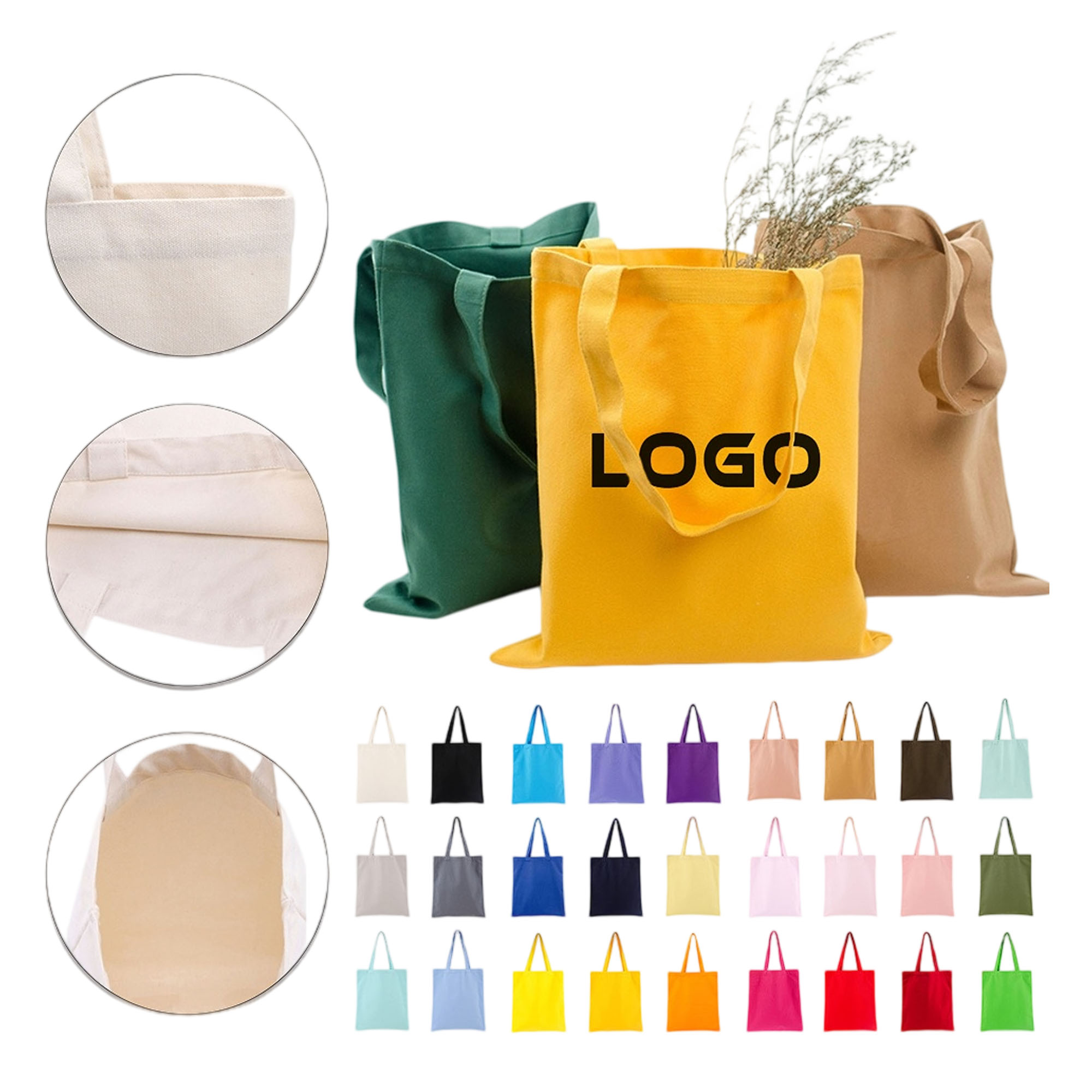 Custom Handheld Canvas Bags, custom tote bag with logo imprint 2