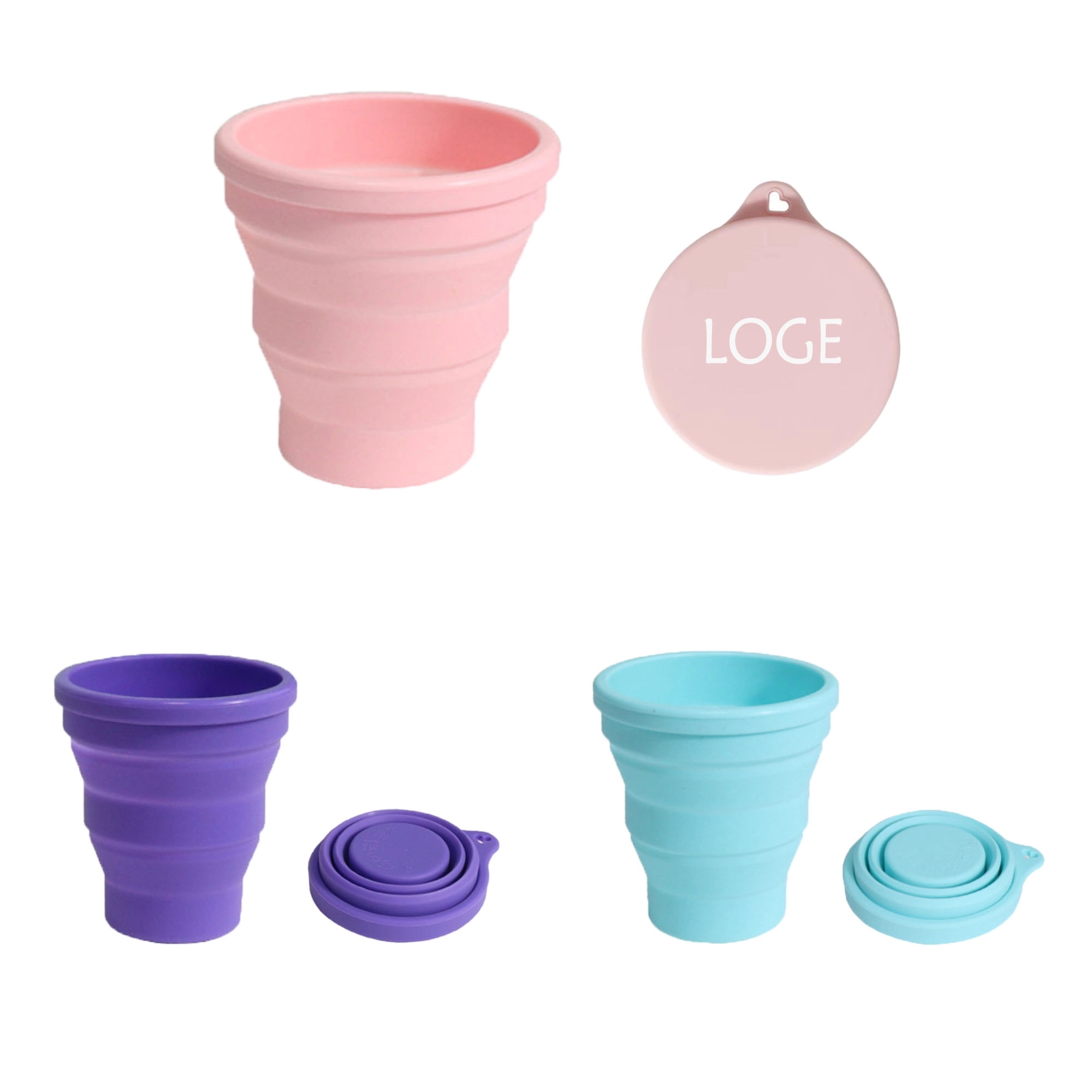 Silicone Folding Cup With Cover MOQ 100pcs 4