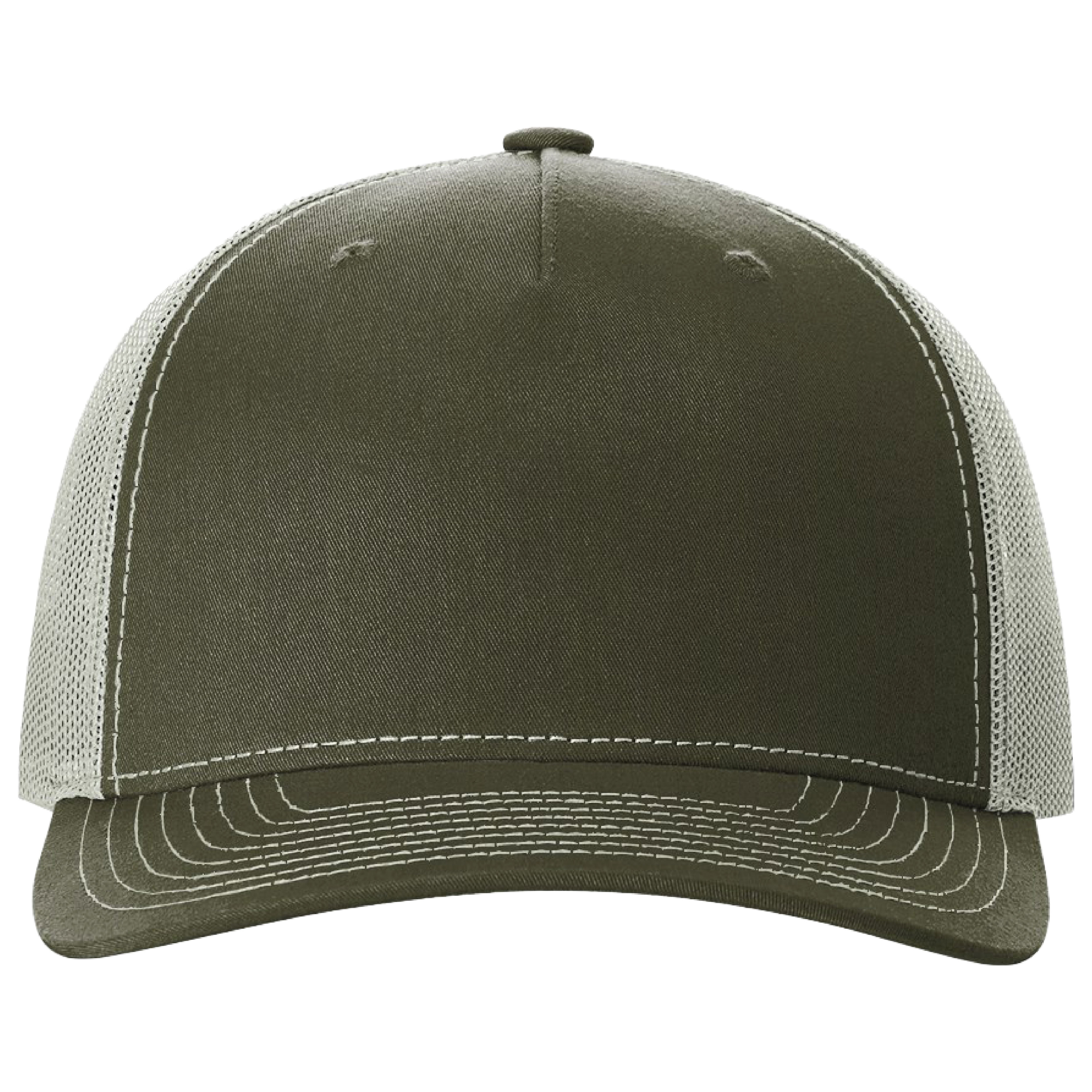 Richardson 112FP 5-Panel Snapback Trucker Hat w/Leatherette Adhesive Patches or Embroidery 87