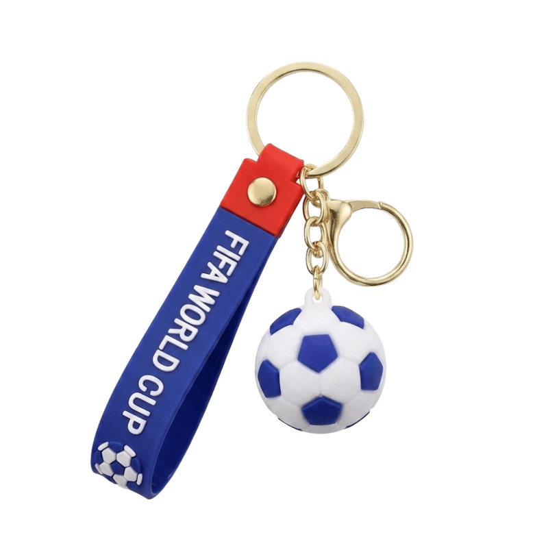 Silicone Soccer Ball Keychain W/ Wrist Strap 6