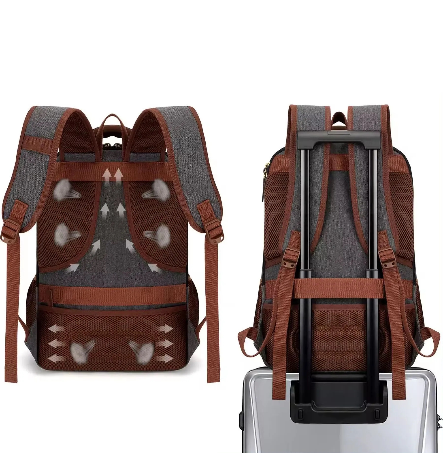 USB Charging Canvas Laptop Backpack 29