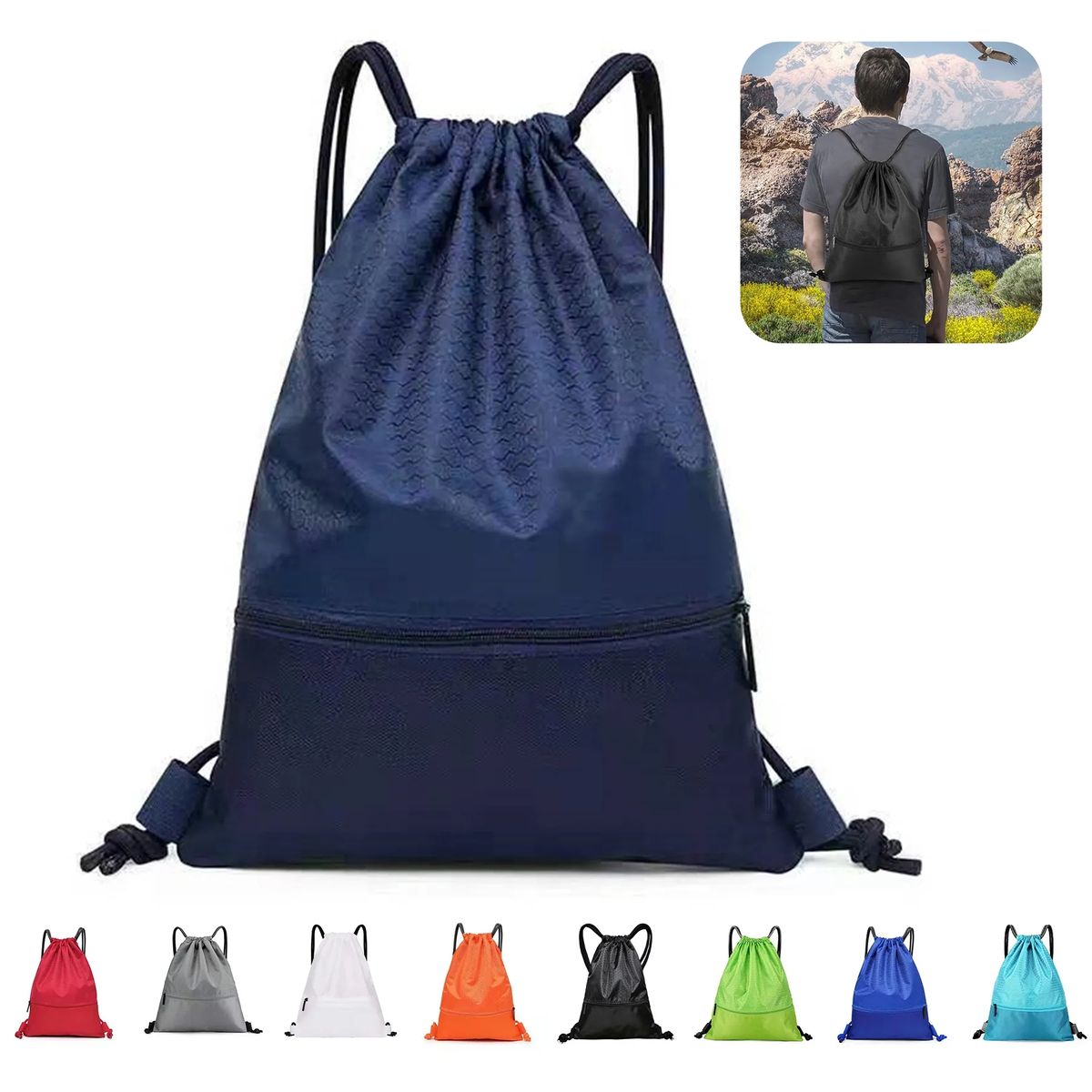 Drawstring Backpacks with Front Pocket