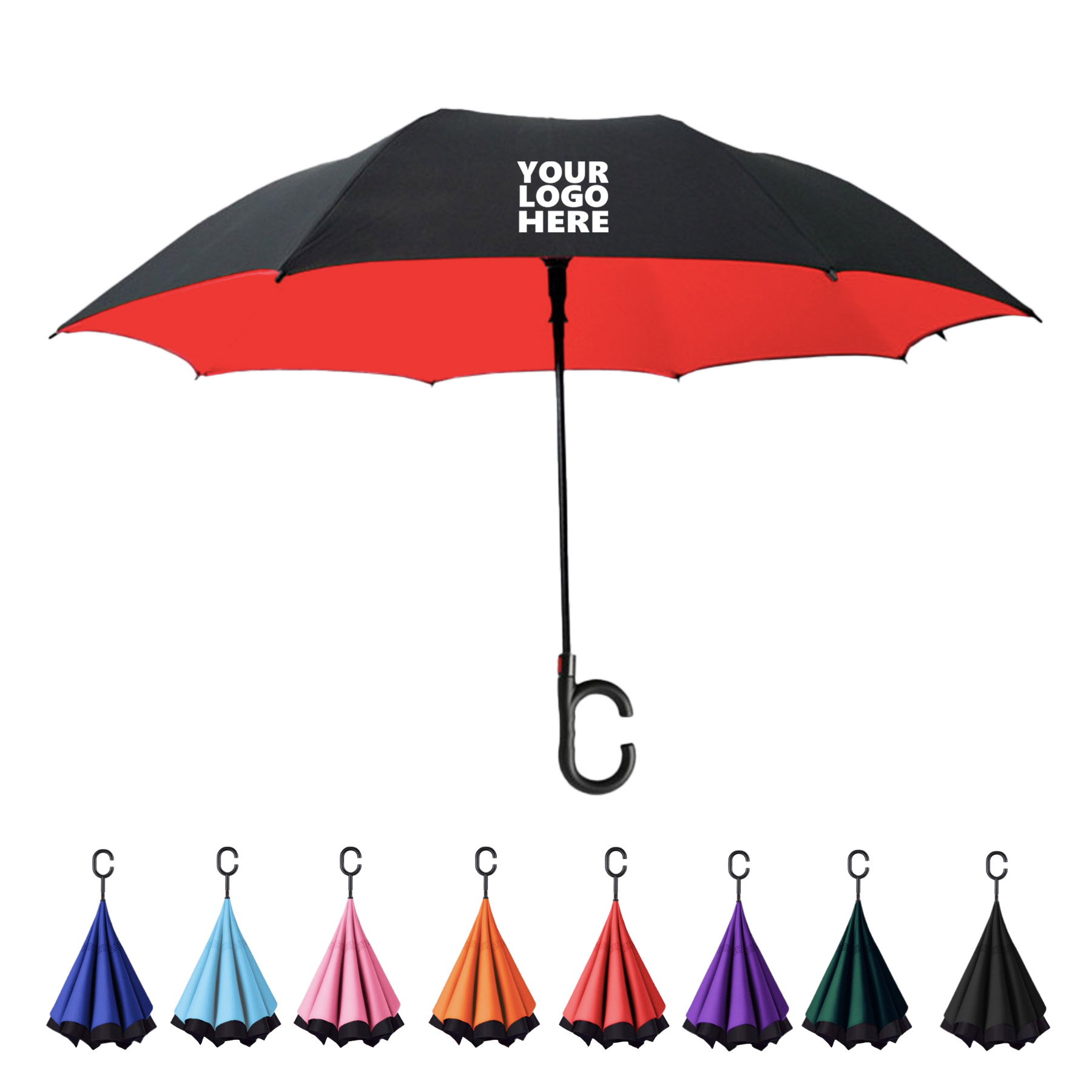 C Handle Inverted Upside Down Umbrella