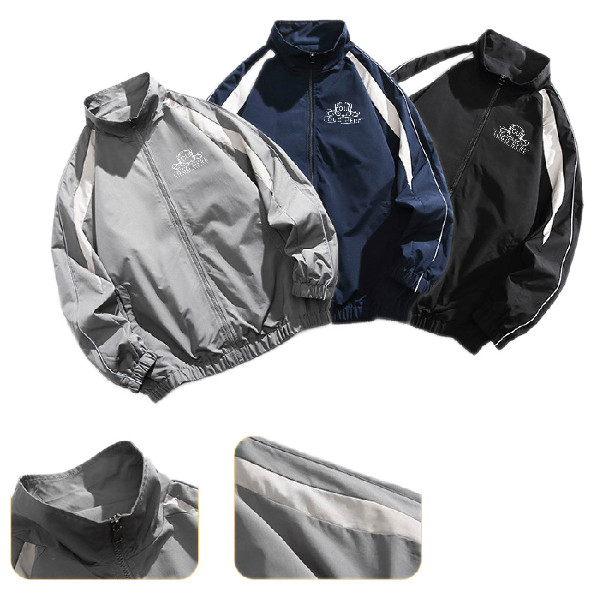 Men`s Athletic Twill Track Jacket