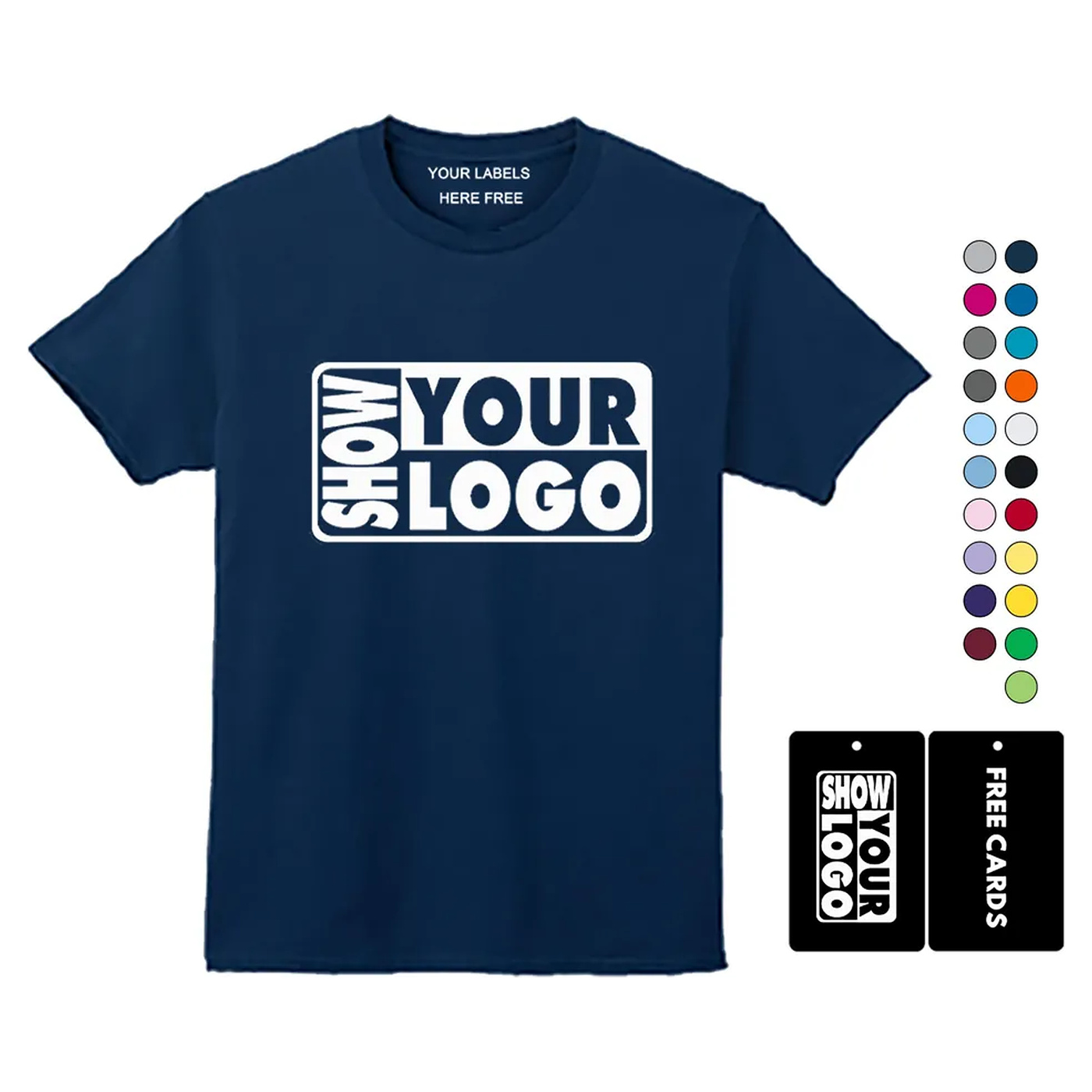 Traditional Cotton Crewneck T-Shirt with Full-Color Print Options
