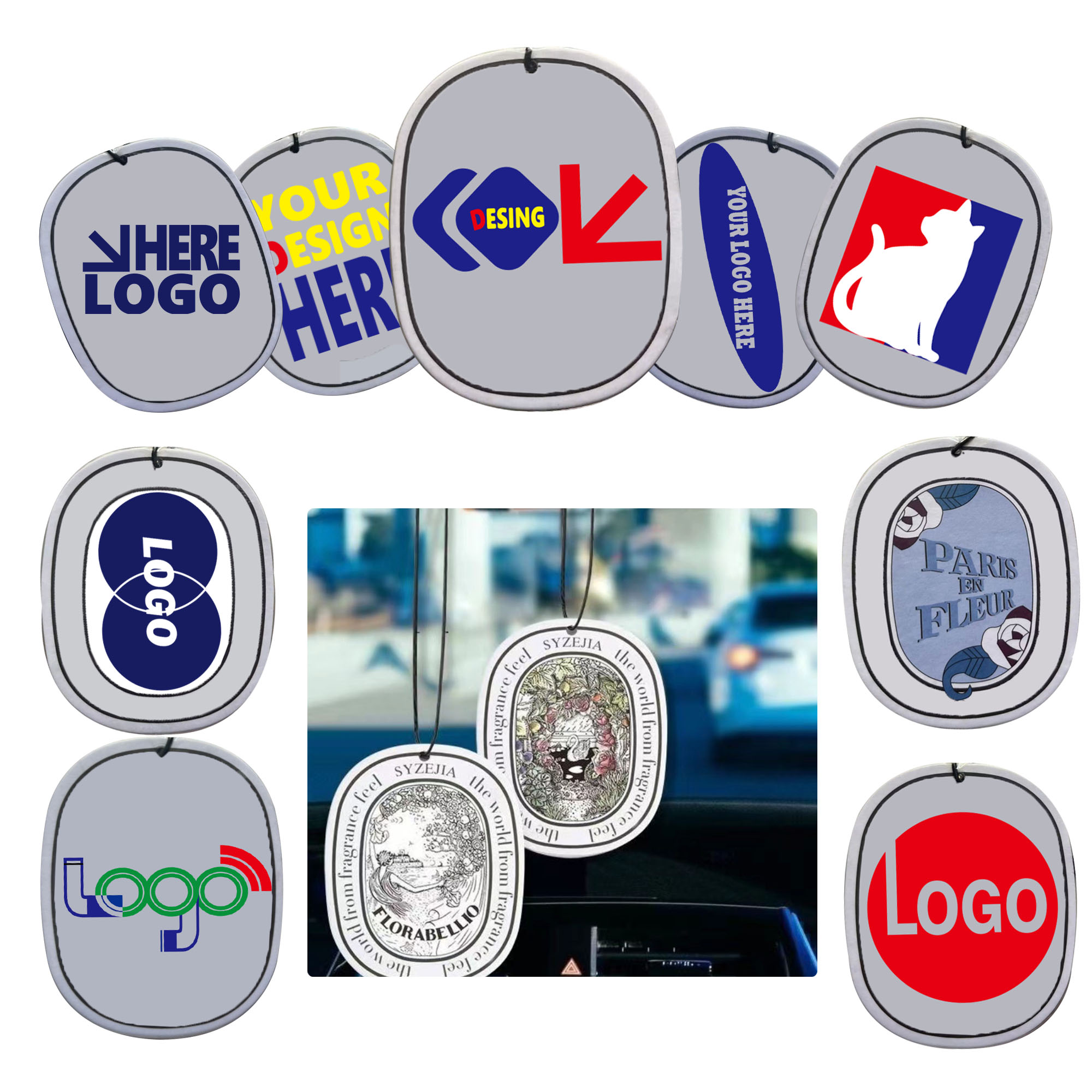 MOQ1000 Absorbent Paper Car Fragrance Diffuser