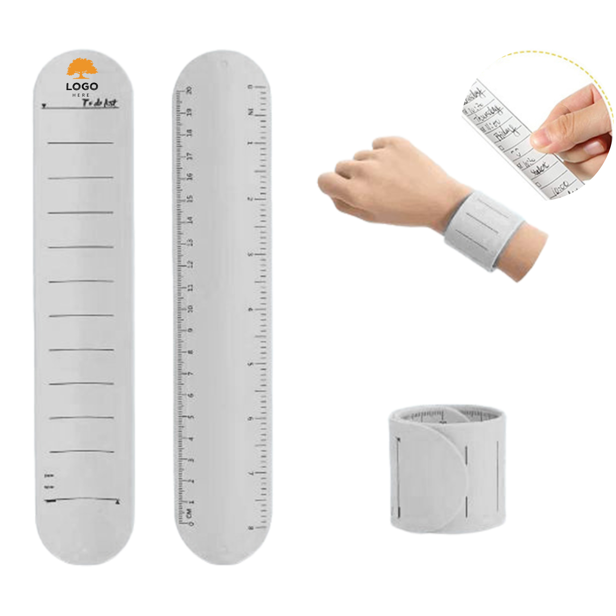 MOQ 50 To Do List Silicone Wristband Writable Erasable Reminder Band