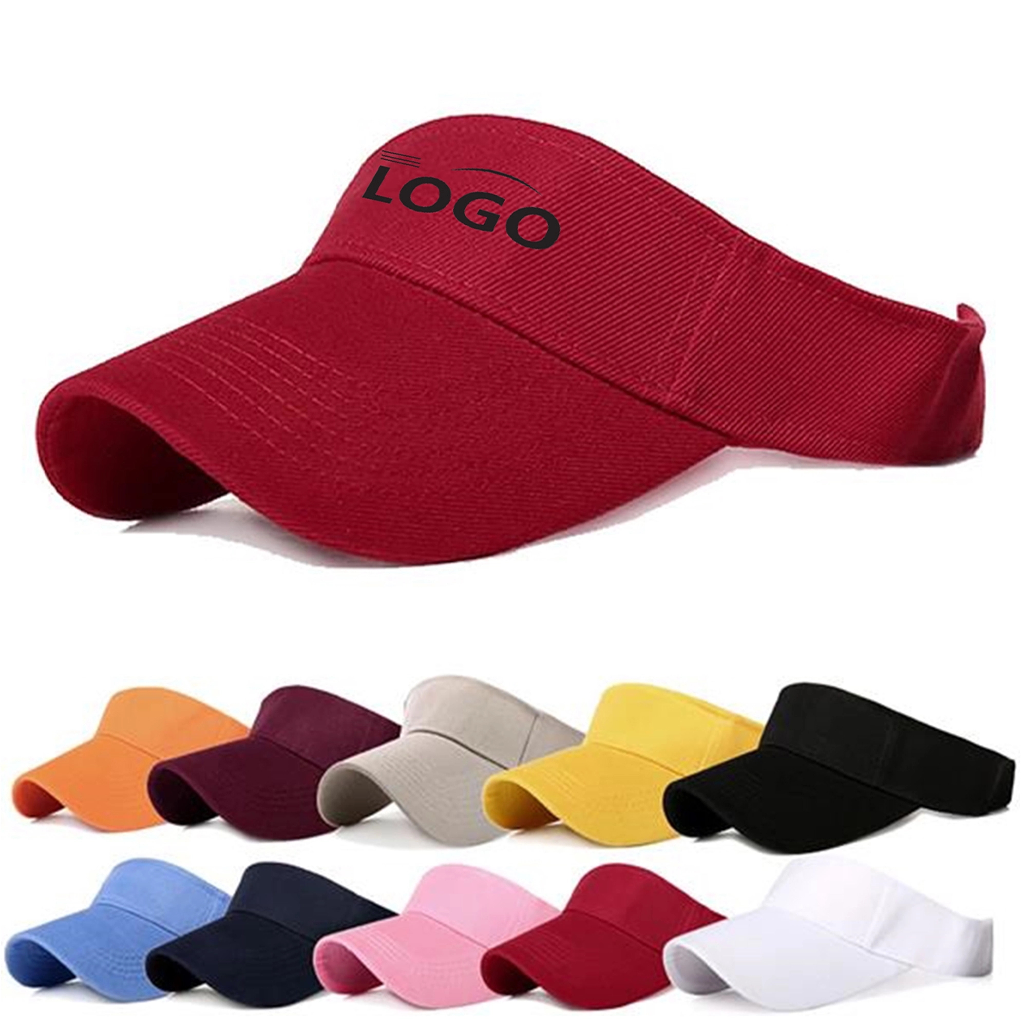 Custom Cotton Sun Visor Cap For Outdoor Sports MOQ 100PCS