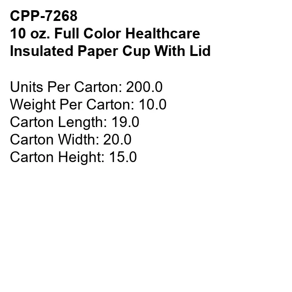 10 oz. Full Color Healthcare Insulated Paper Cup With Lid 1
