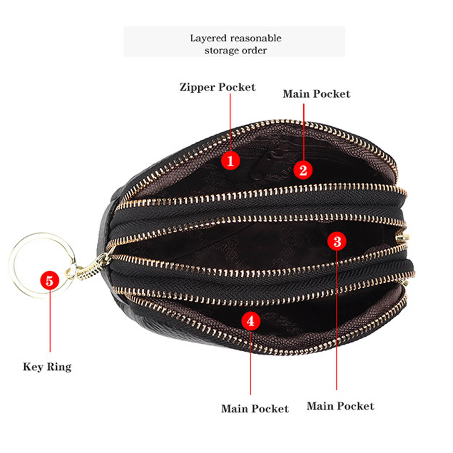 Genuine Leather Small multi-function key coin purse 14