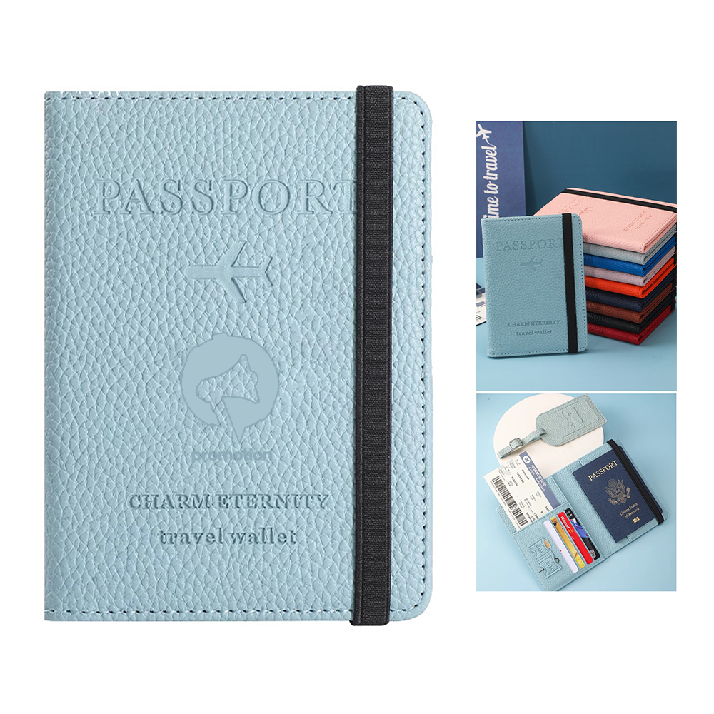 Rfid Passport Holder Travel Wallet W/ Card Slots