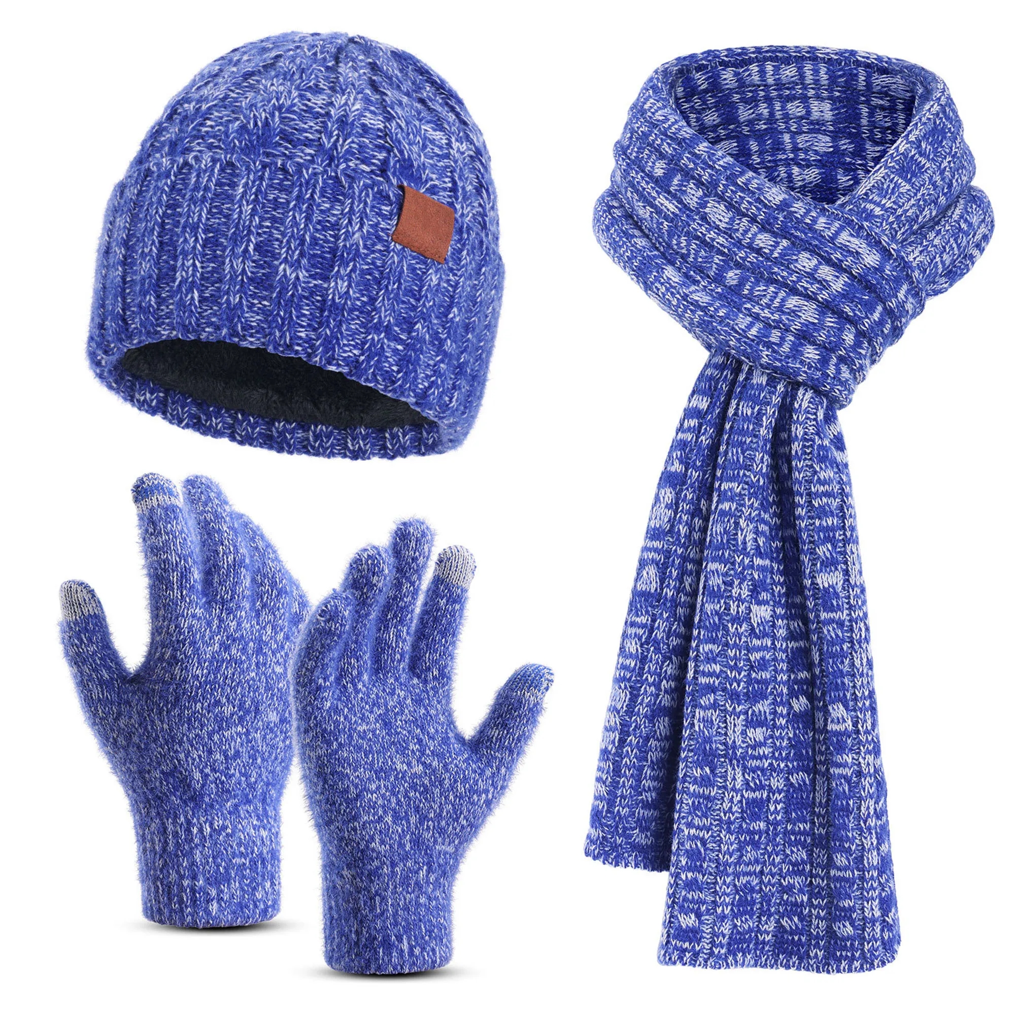 3 In 1 Winter Beanie Hat Gloves Scarf Set 28