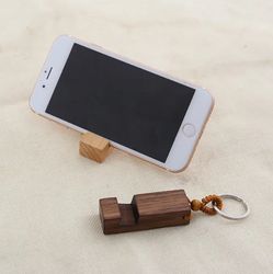 Wood Phone Stand With Key Chain
