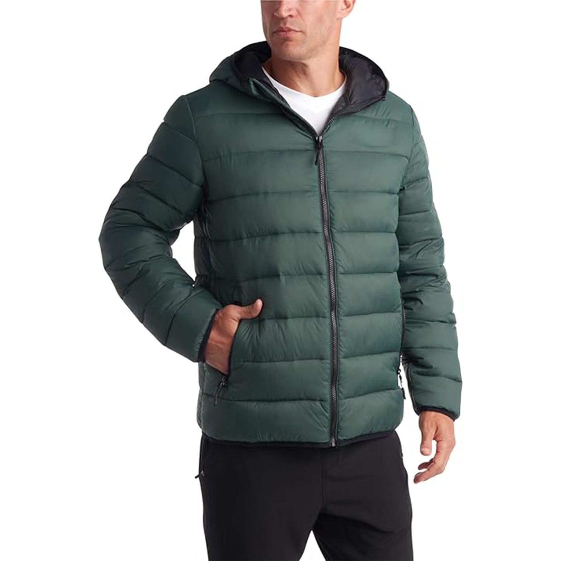 Warm Hooded Quilted Down Jacket 44