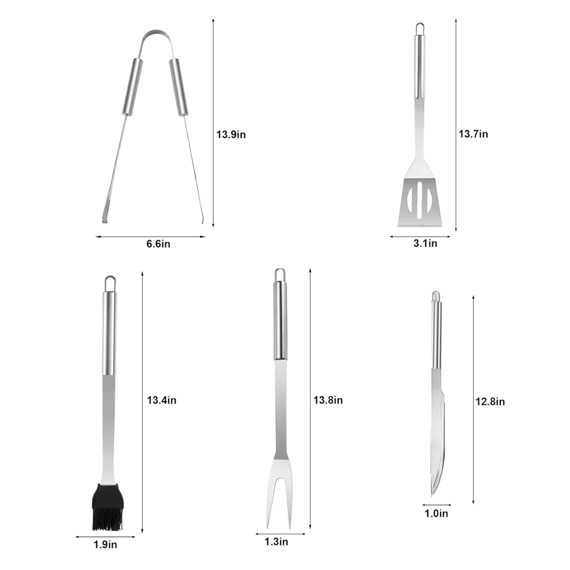 Stainless Steel Barbeque Grilling Tool Set 6