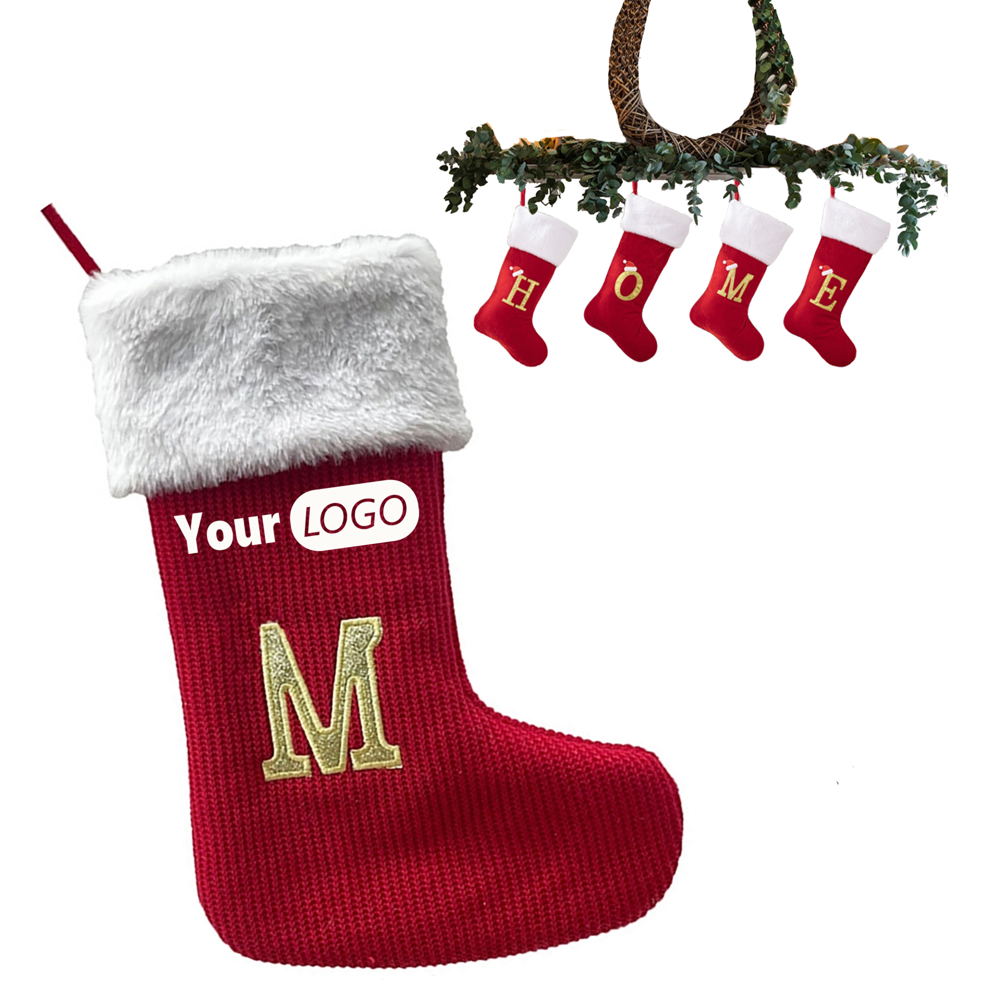 Christmas Stockings Monogrammed with Letters 9