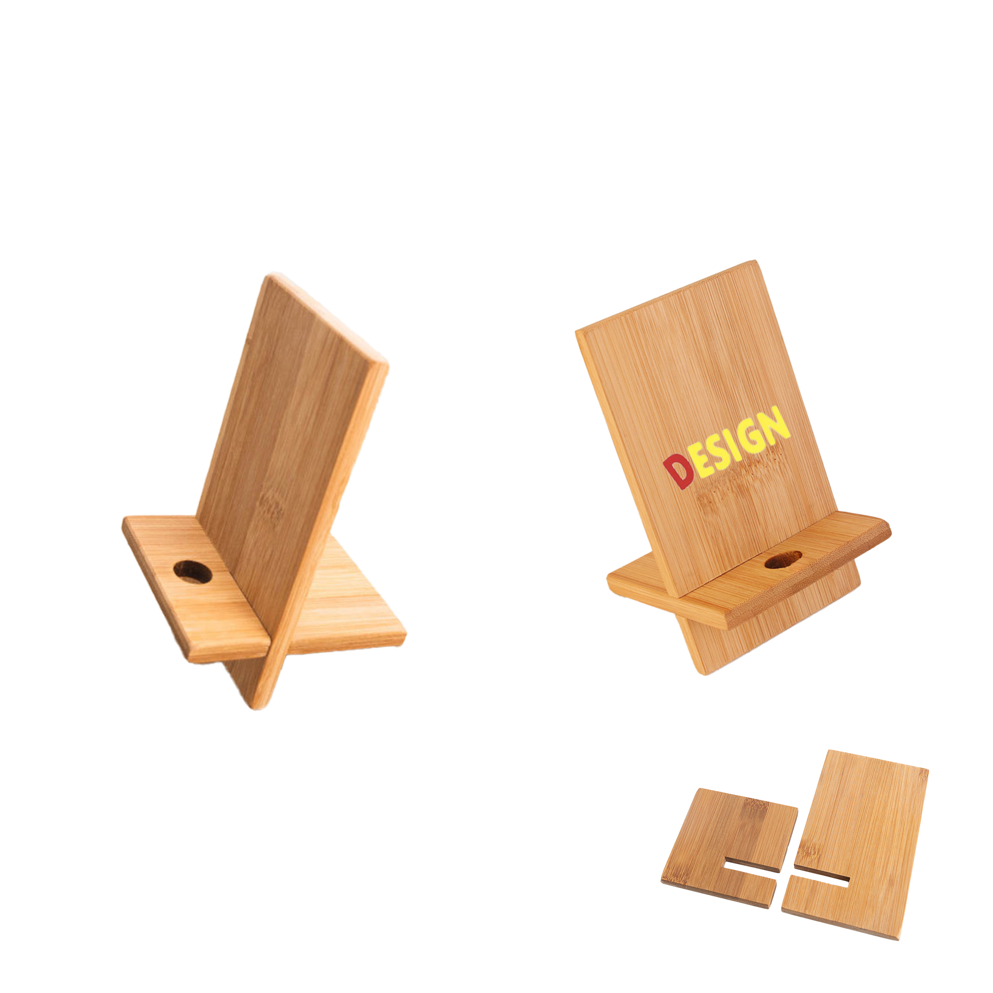 Custom Folding Bamboo Wood Phone Stand 3