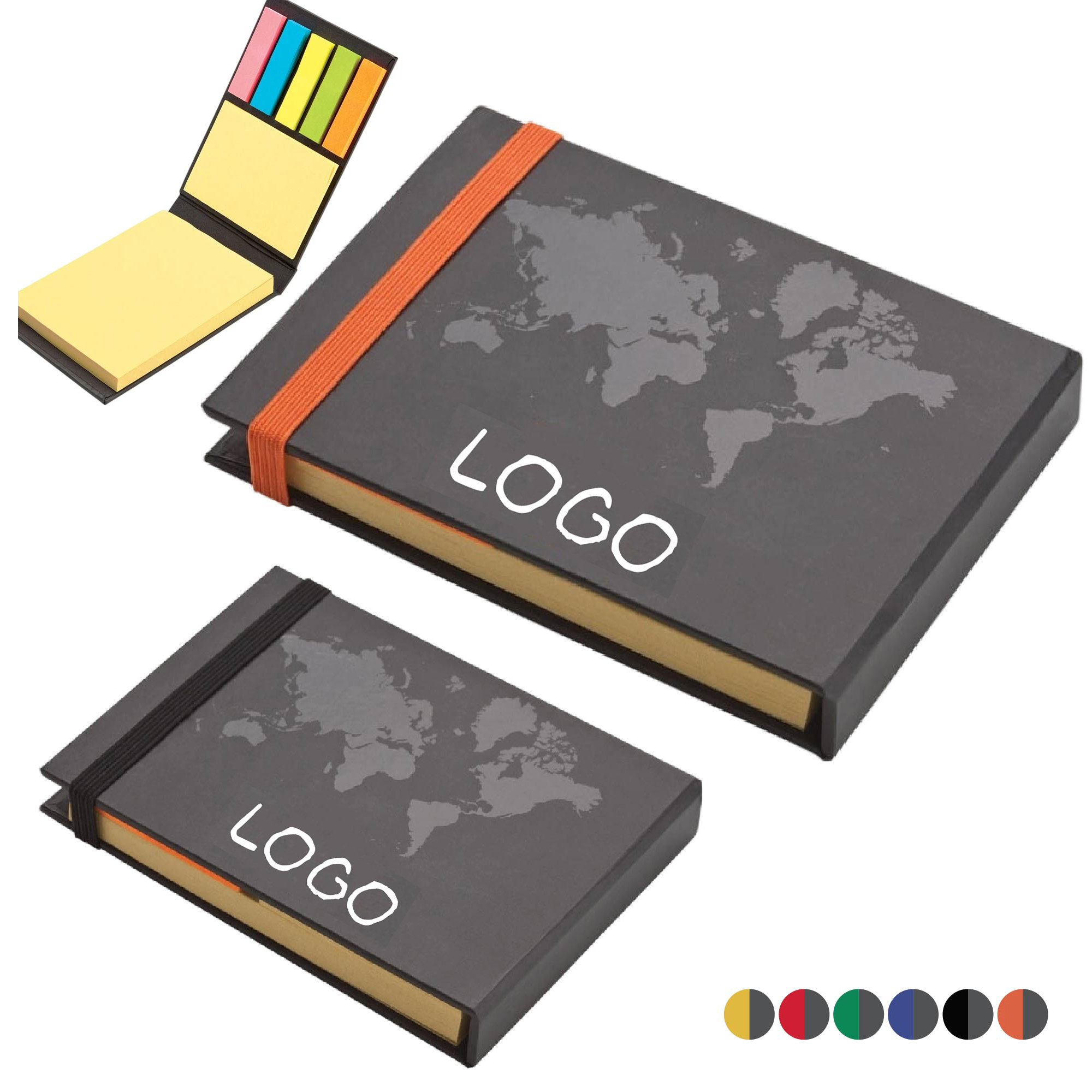 World Pattern Sticky Notes Colorful Memo Pads for Office
