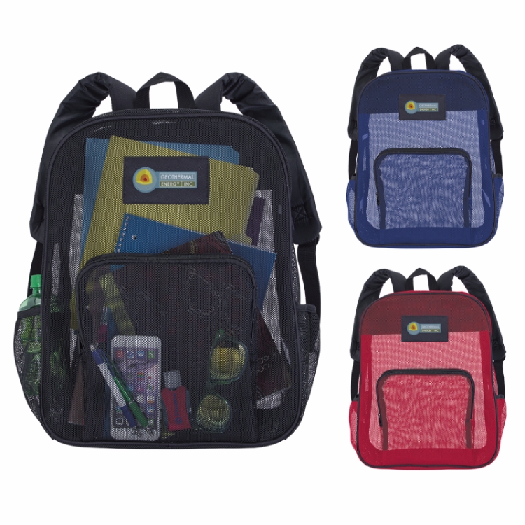 black mesh bookbag