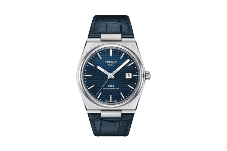 Tissot PRX Powermatic 80 Blue Alligator Leather Strap Watch 3