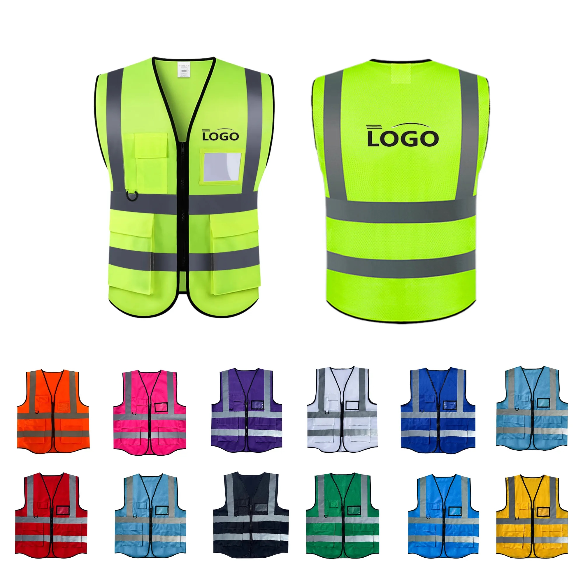 MOQ50 Reflective Safety Vest With Multi Pocket 17