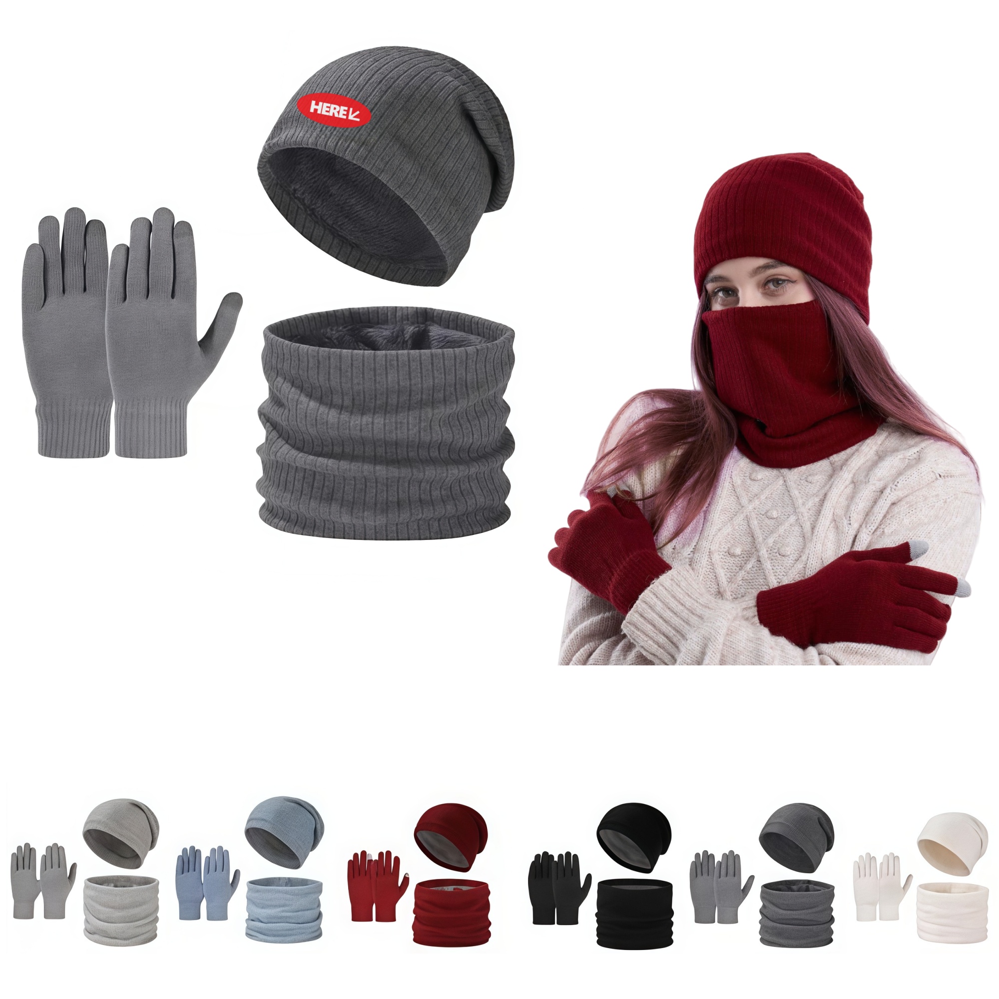 3In1 Hat Gloves Scarf Set 4